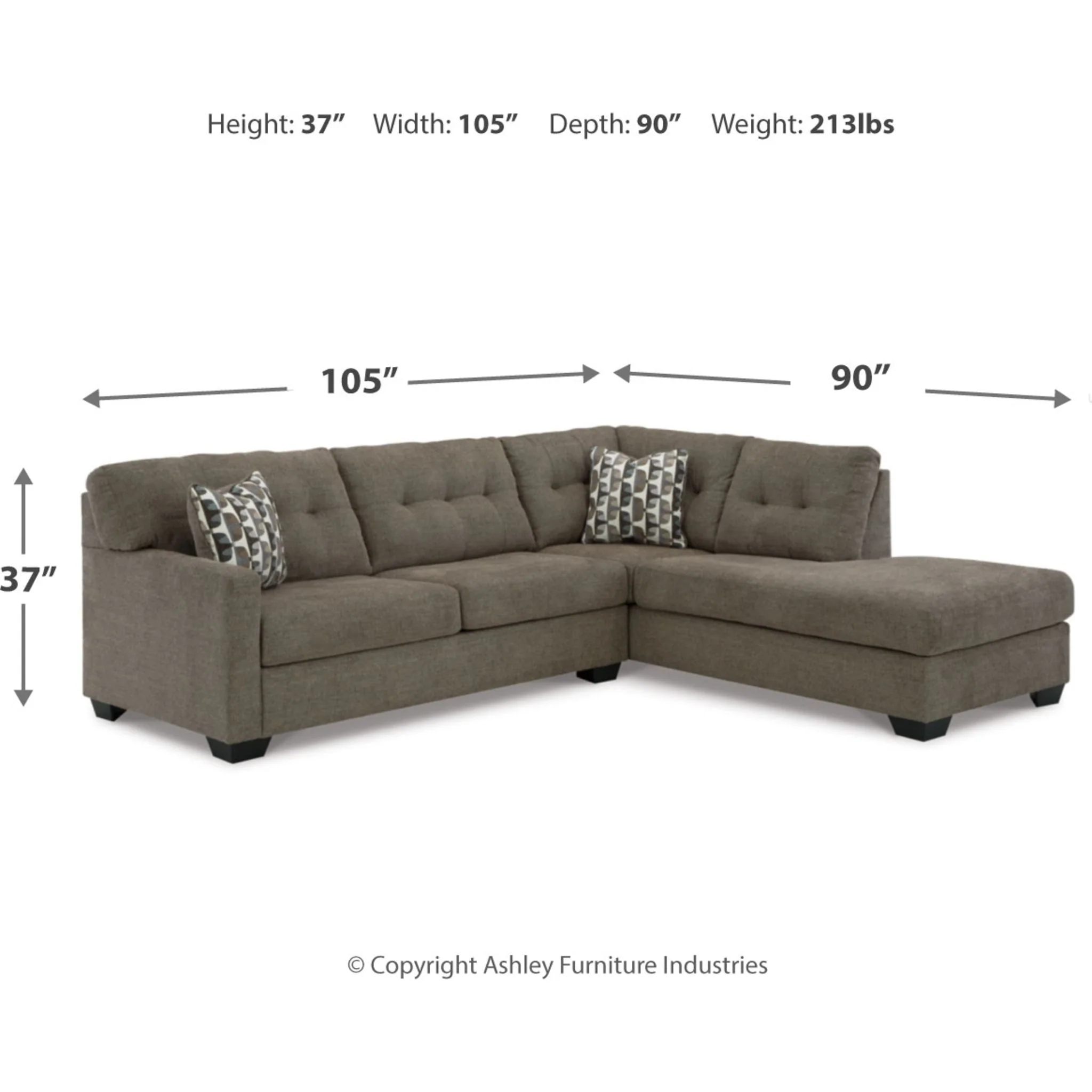 Mahoney 2 Piece Sectional with Chaise - Image 49