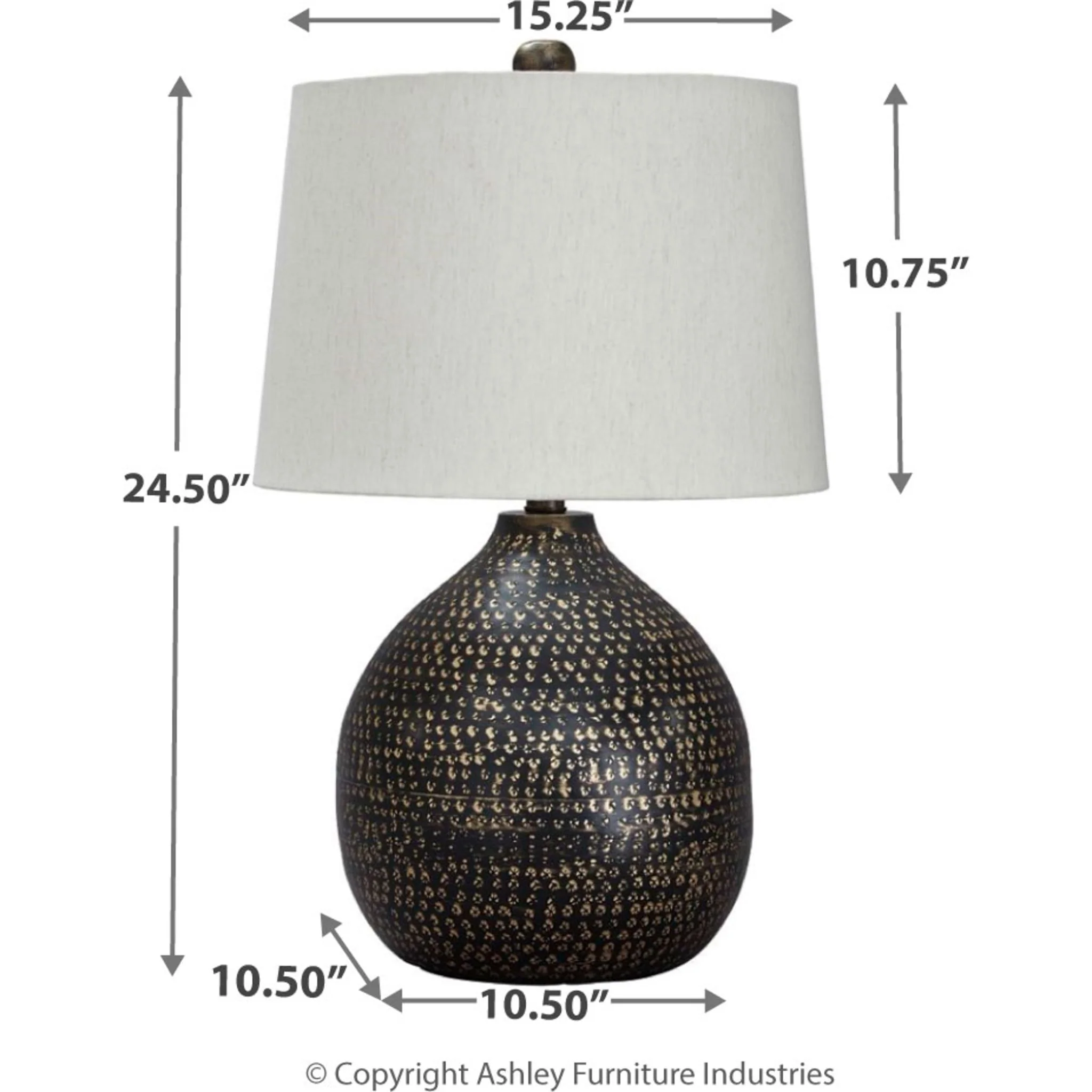 Maire Table Lamp - Black/Gold 25.00" - Image 3