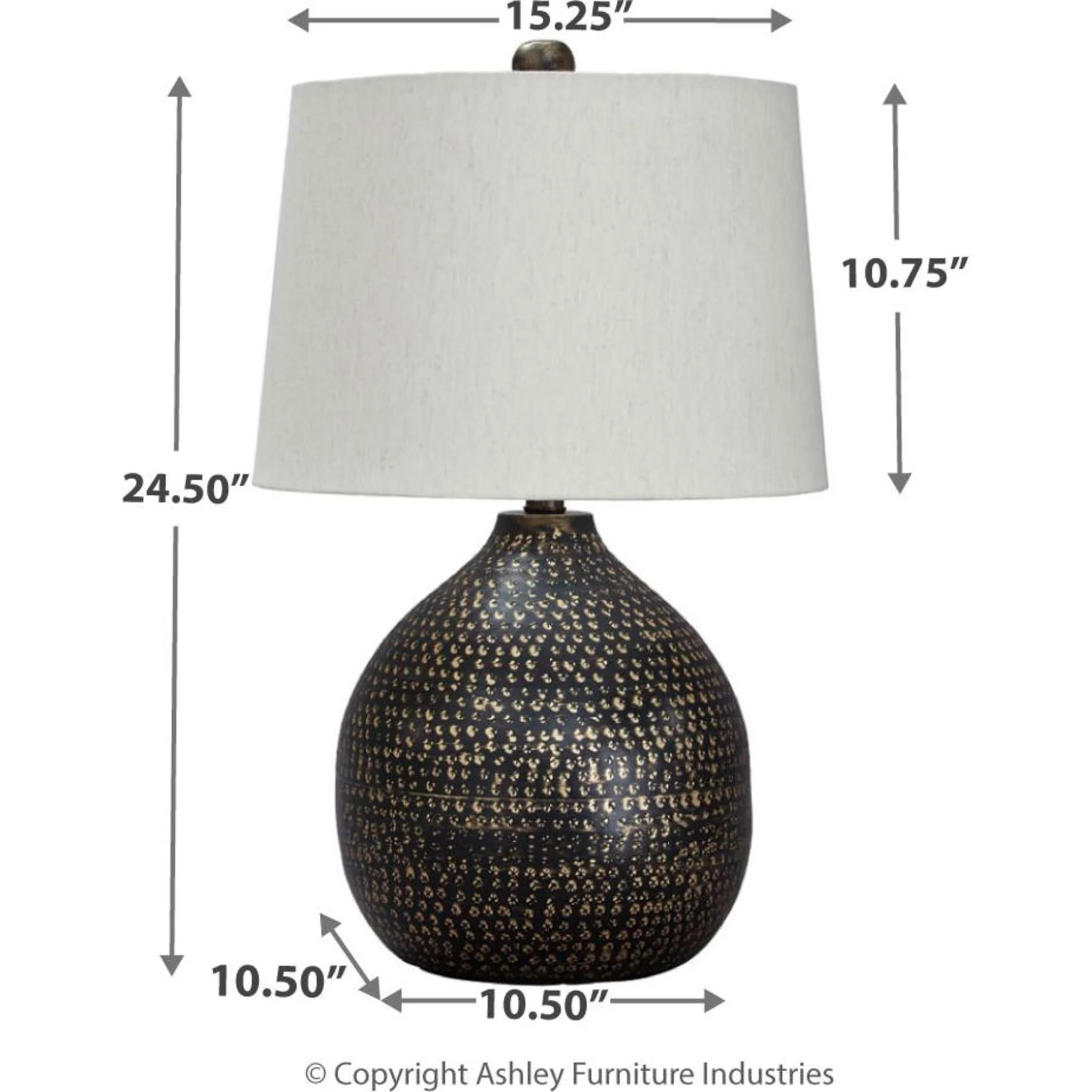 Maire Table Lamp - Black/Gold 25.00" - Image 5