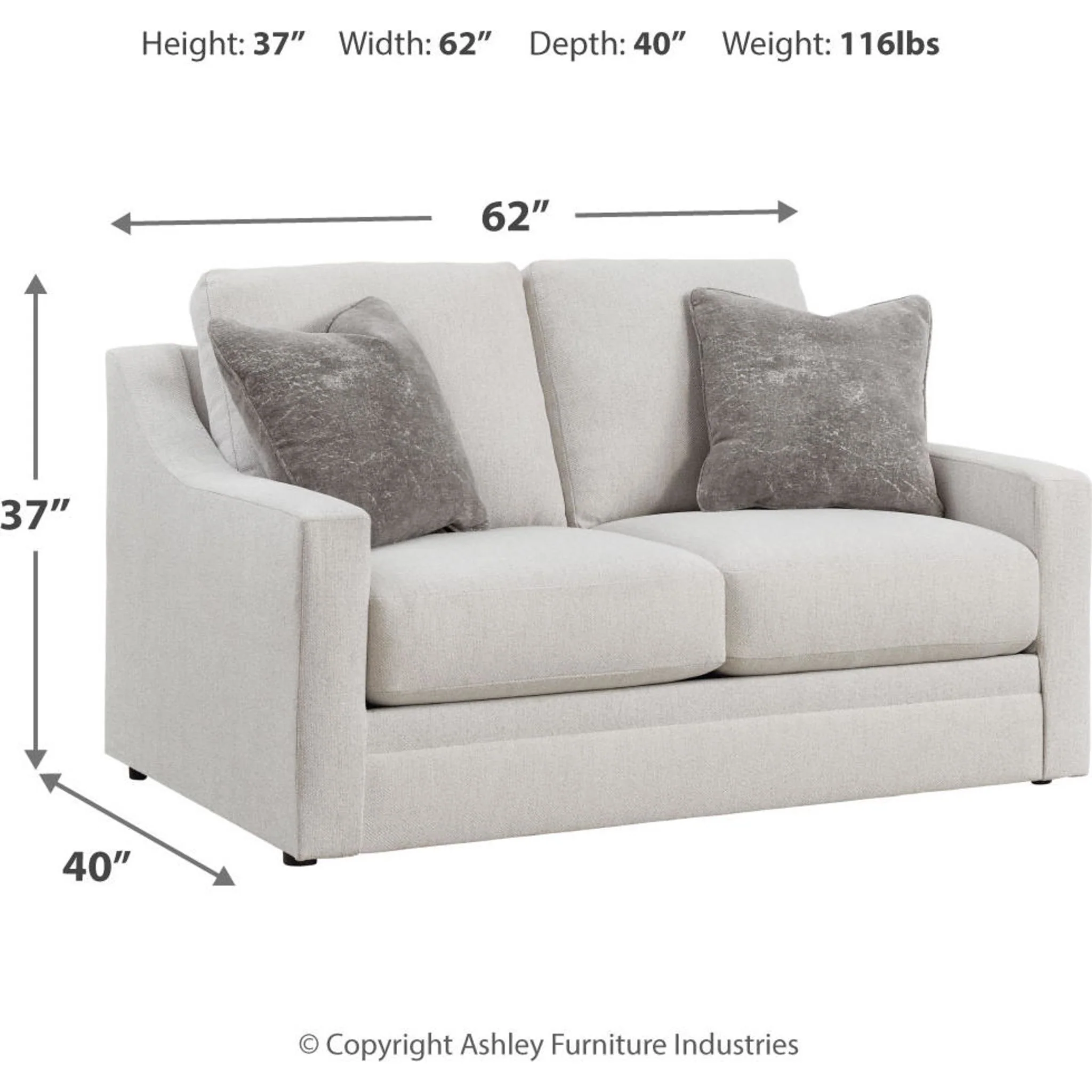 Maitelynn Loveseat - Chalk - Image 8