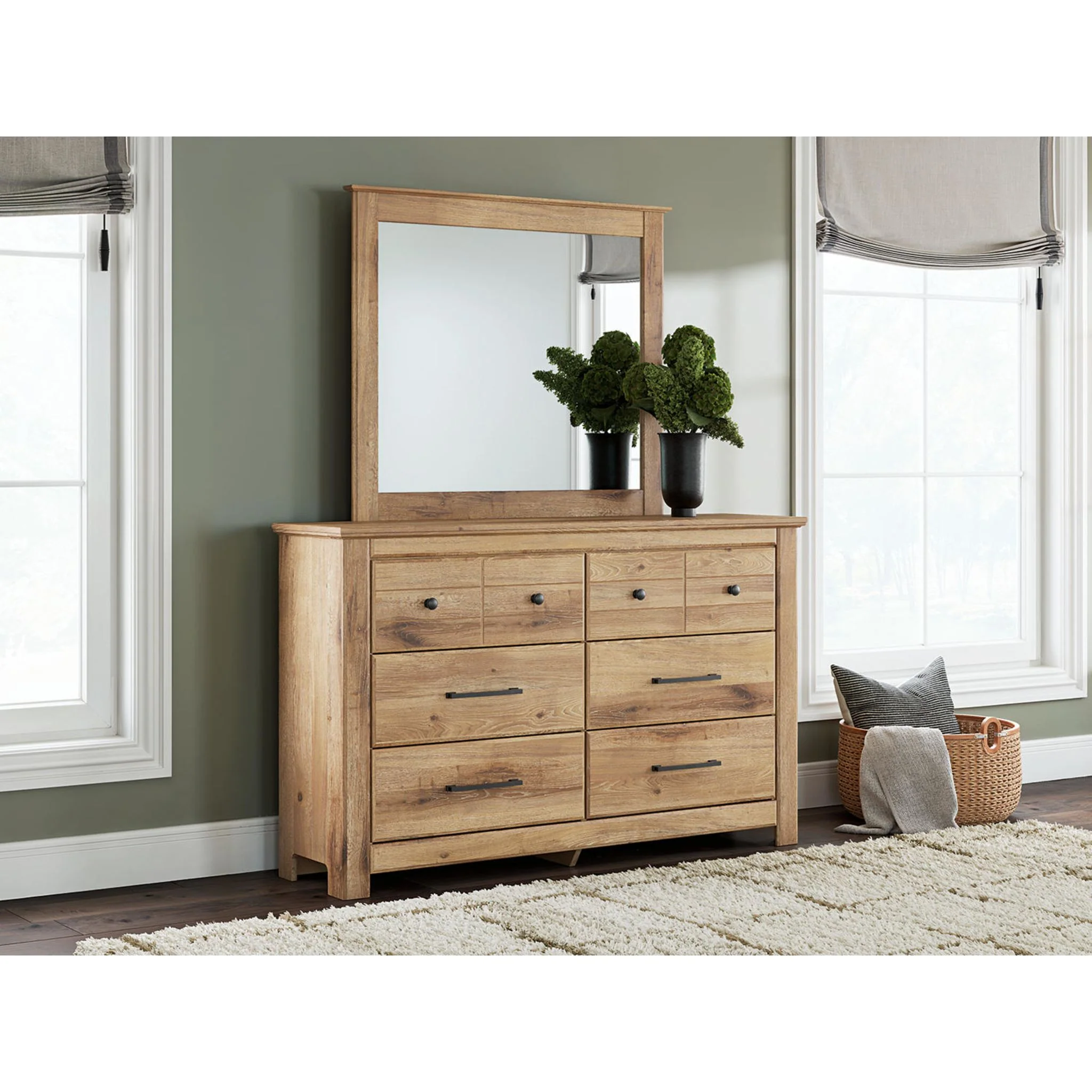Makidern Dresser and Mirror - Tan - Image 2