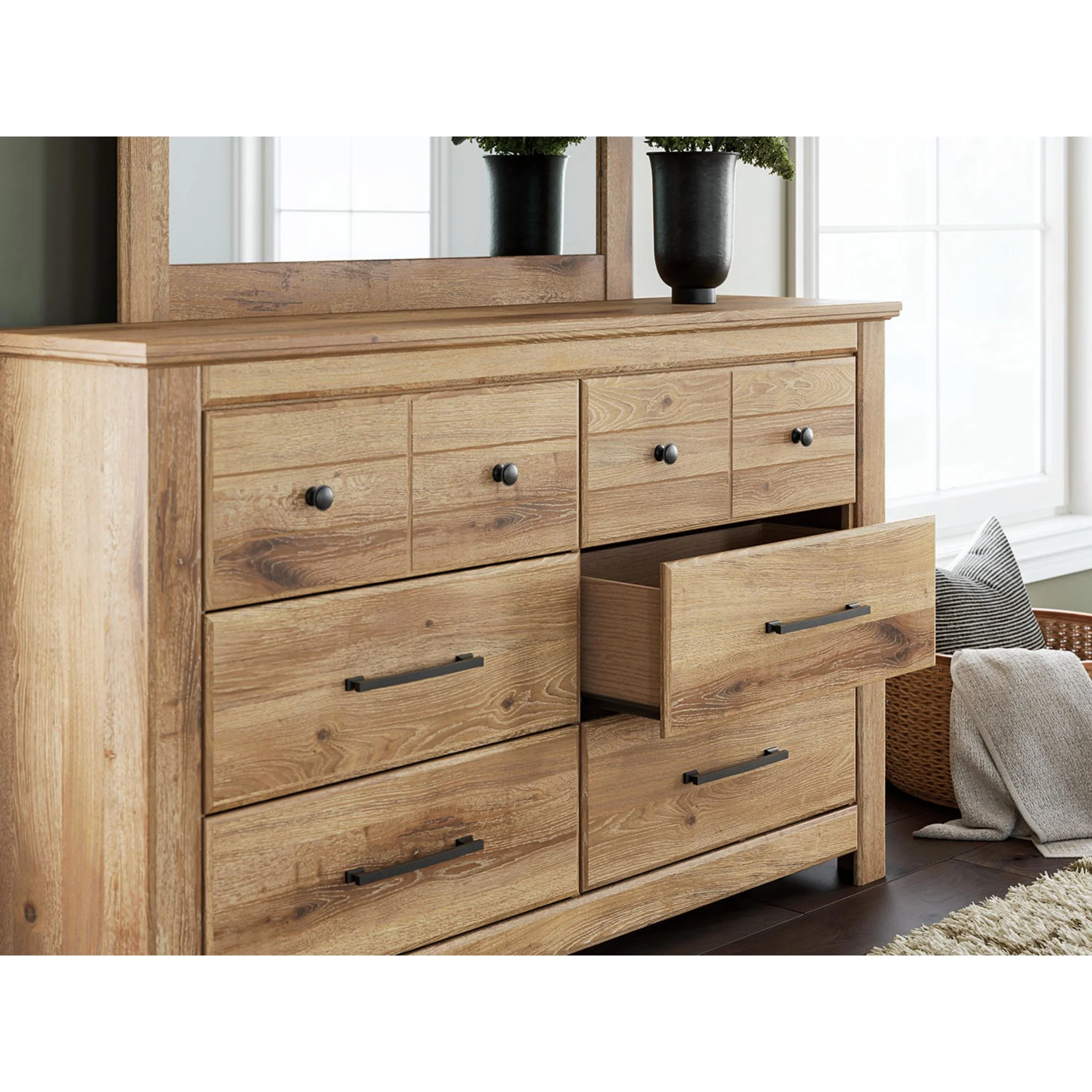 Makidern Dresser and Mirror - Tan - Image 6