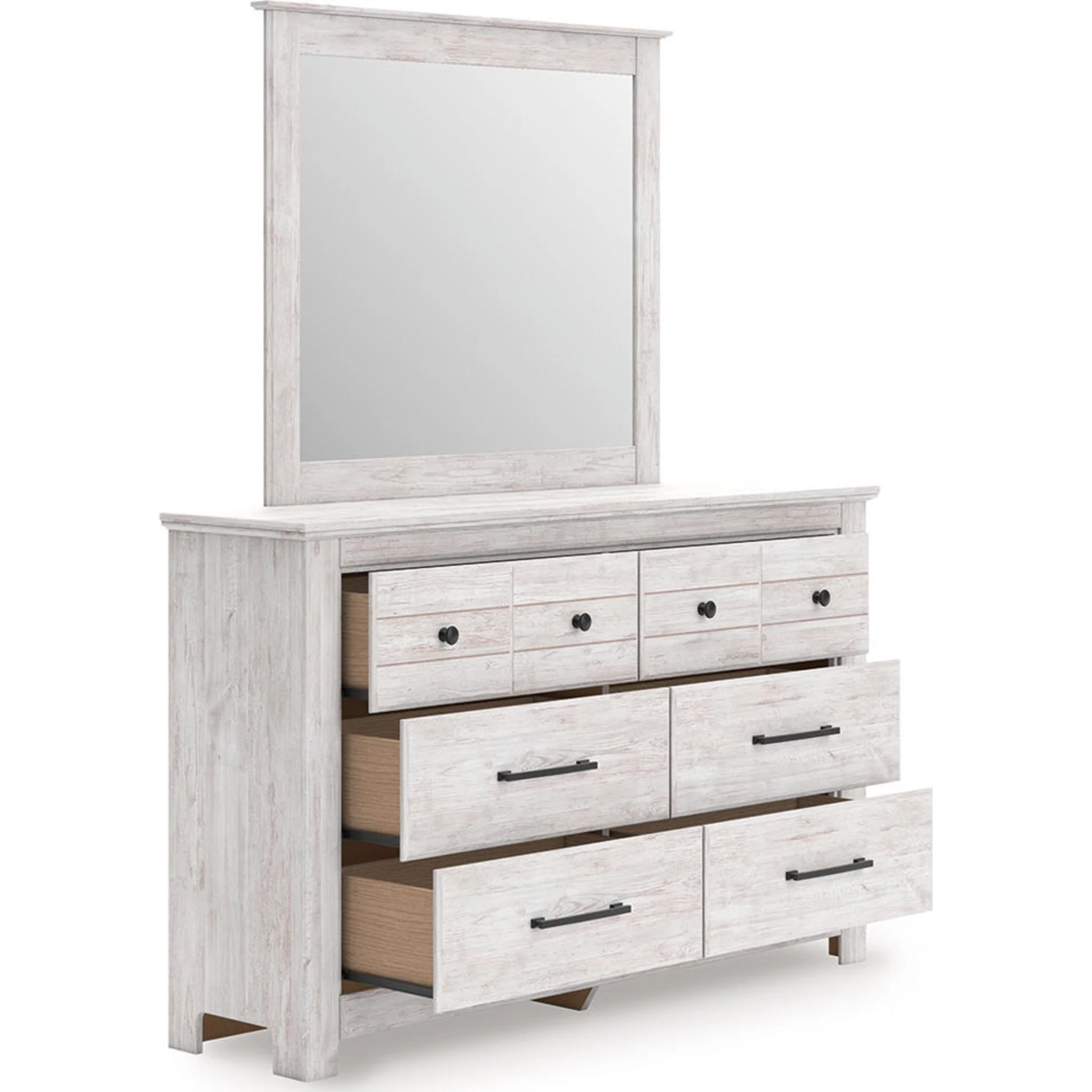 Makidern Dresser and Mirror - Whitewash - Image 3