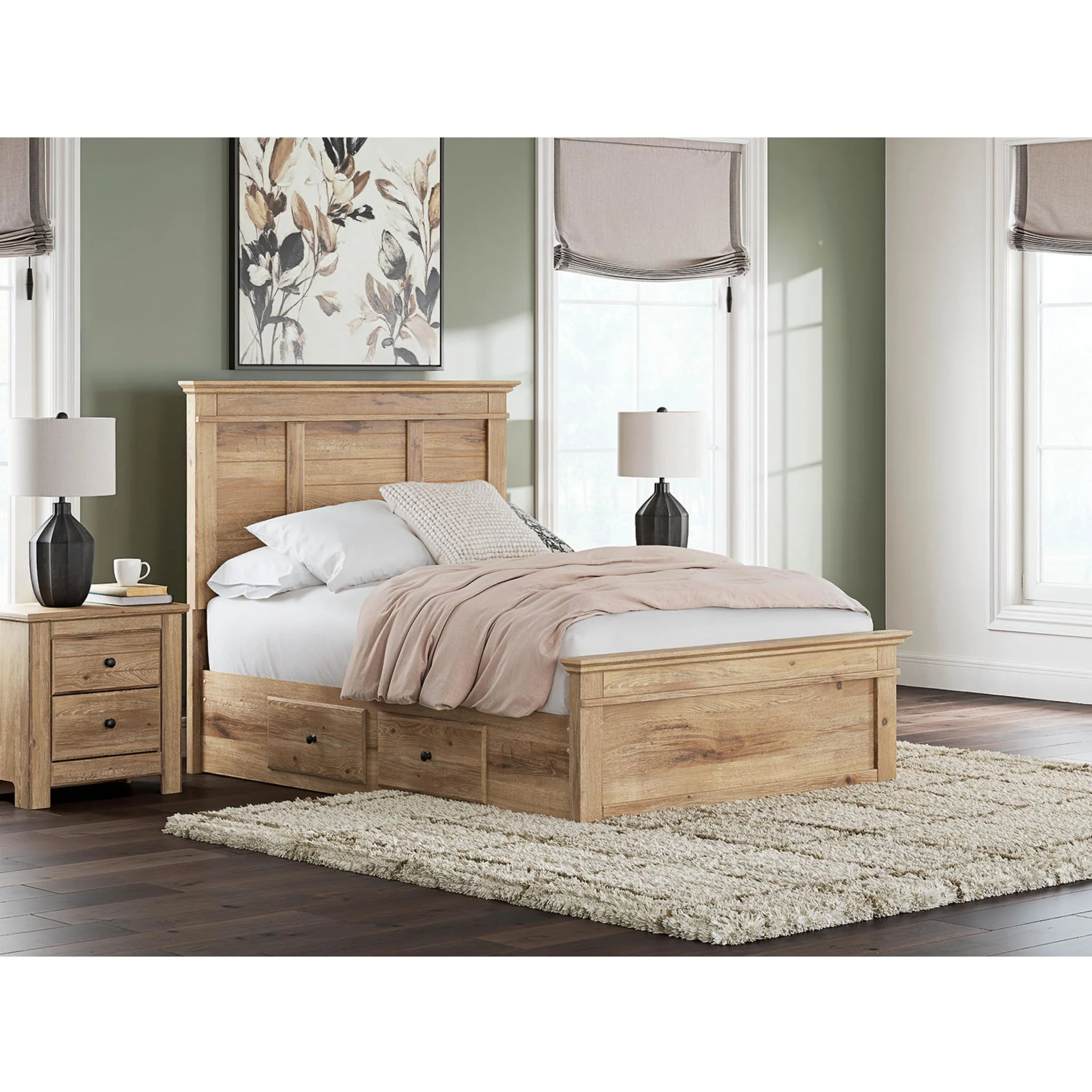 Makidern Full Storage Bed - Tan