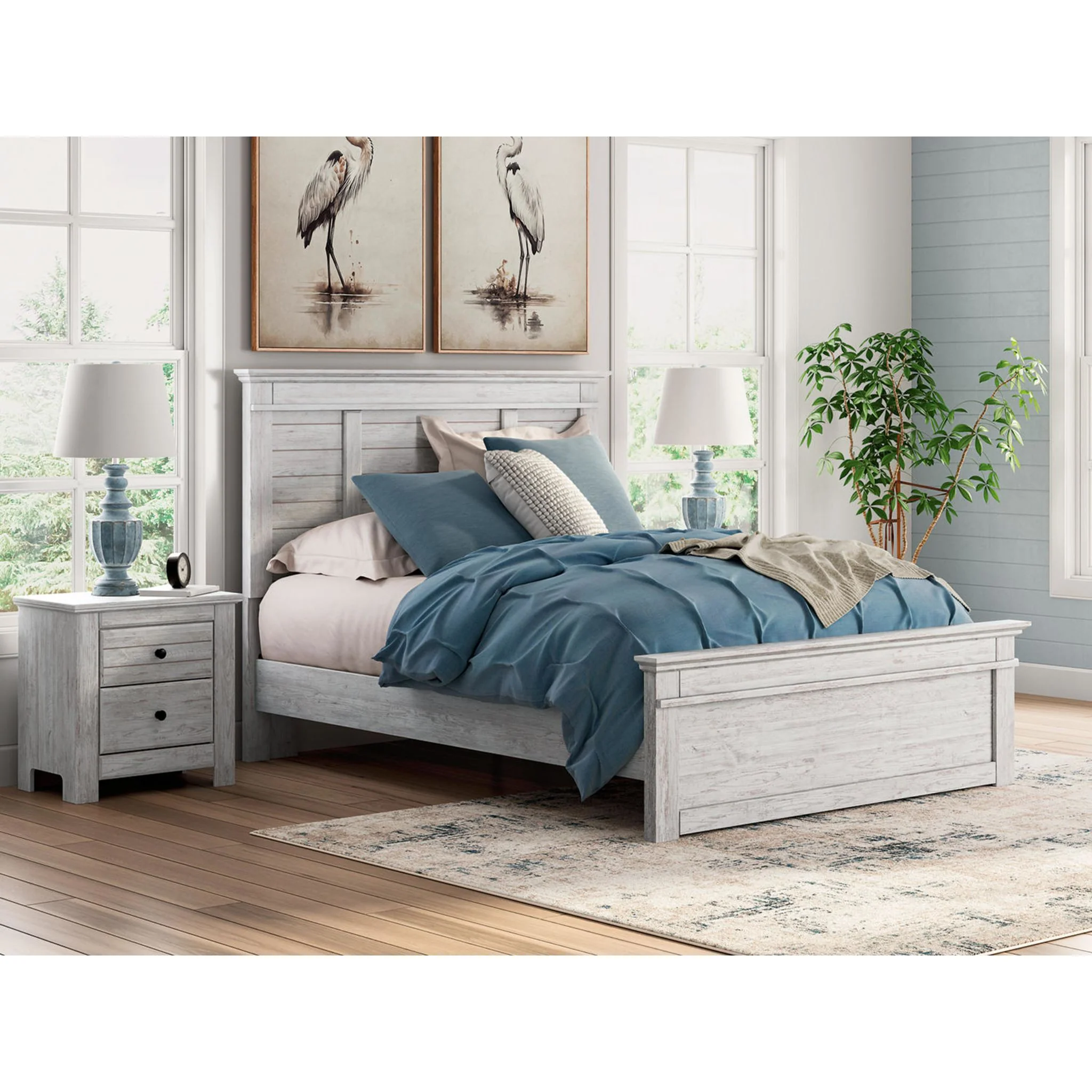 Makidern Queen Panel Bed - Whitewash - Image 2