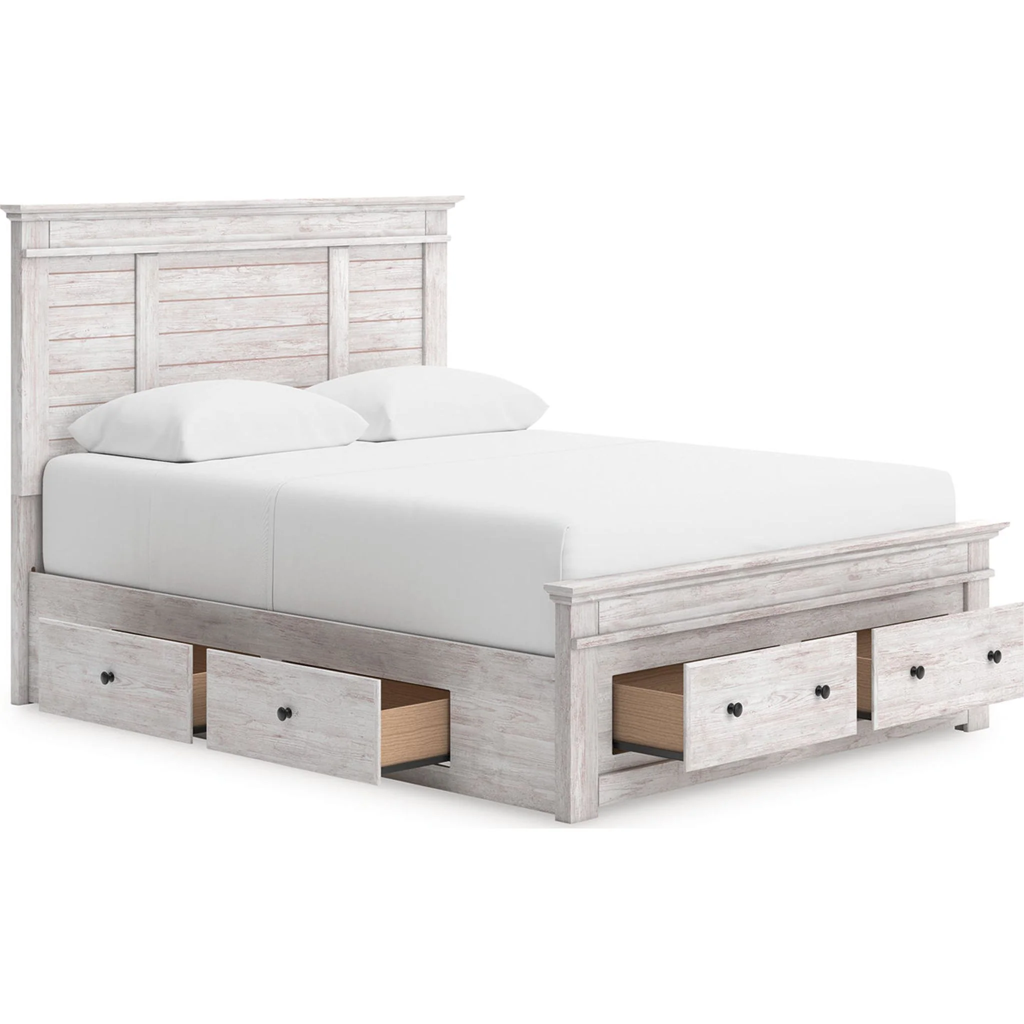 Makidern Queen Storage Bed - Whitewash - Image 3