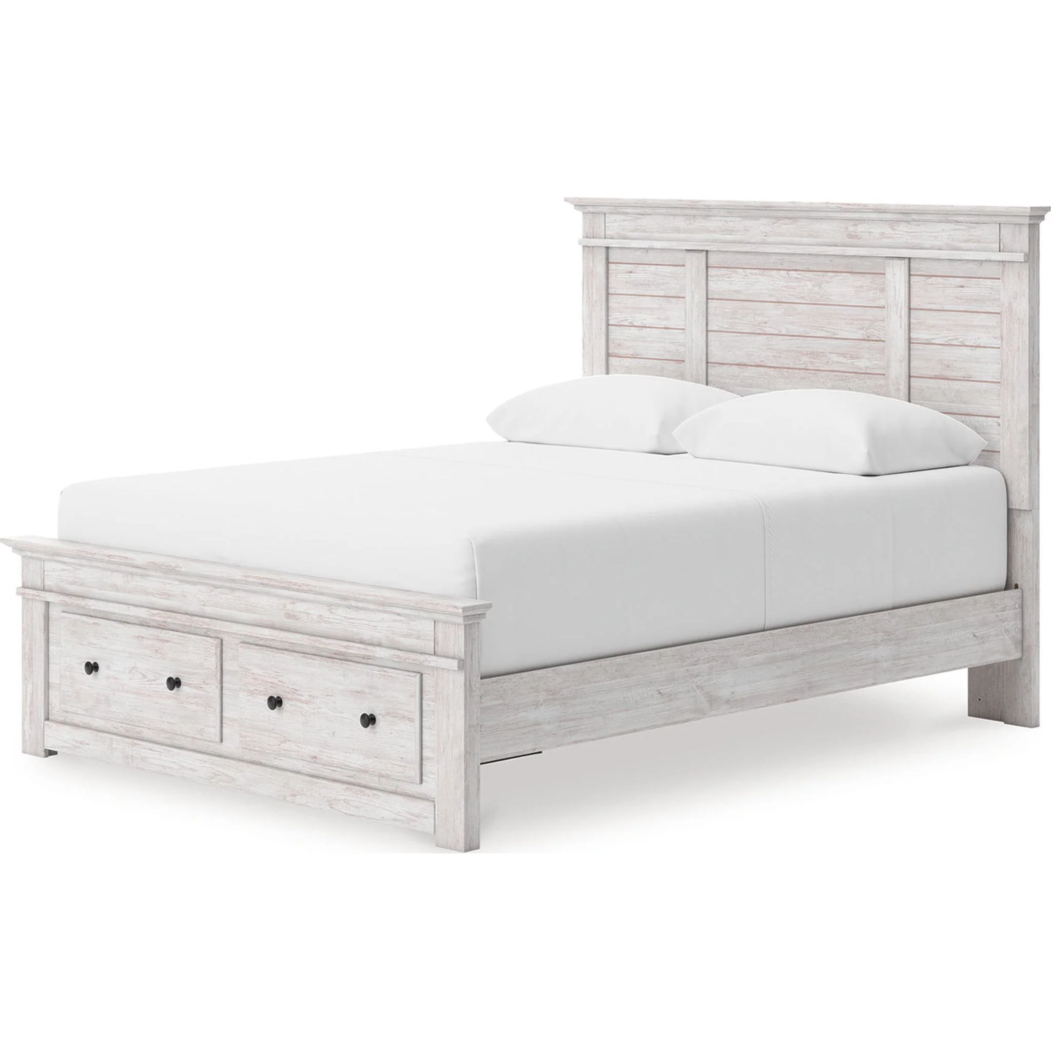 Makidern Queen Storage Bed - Whitewash - Image 2
