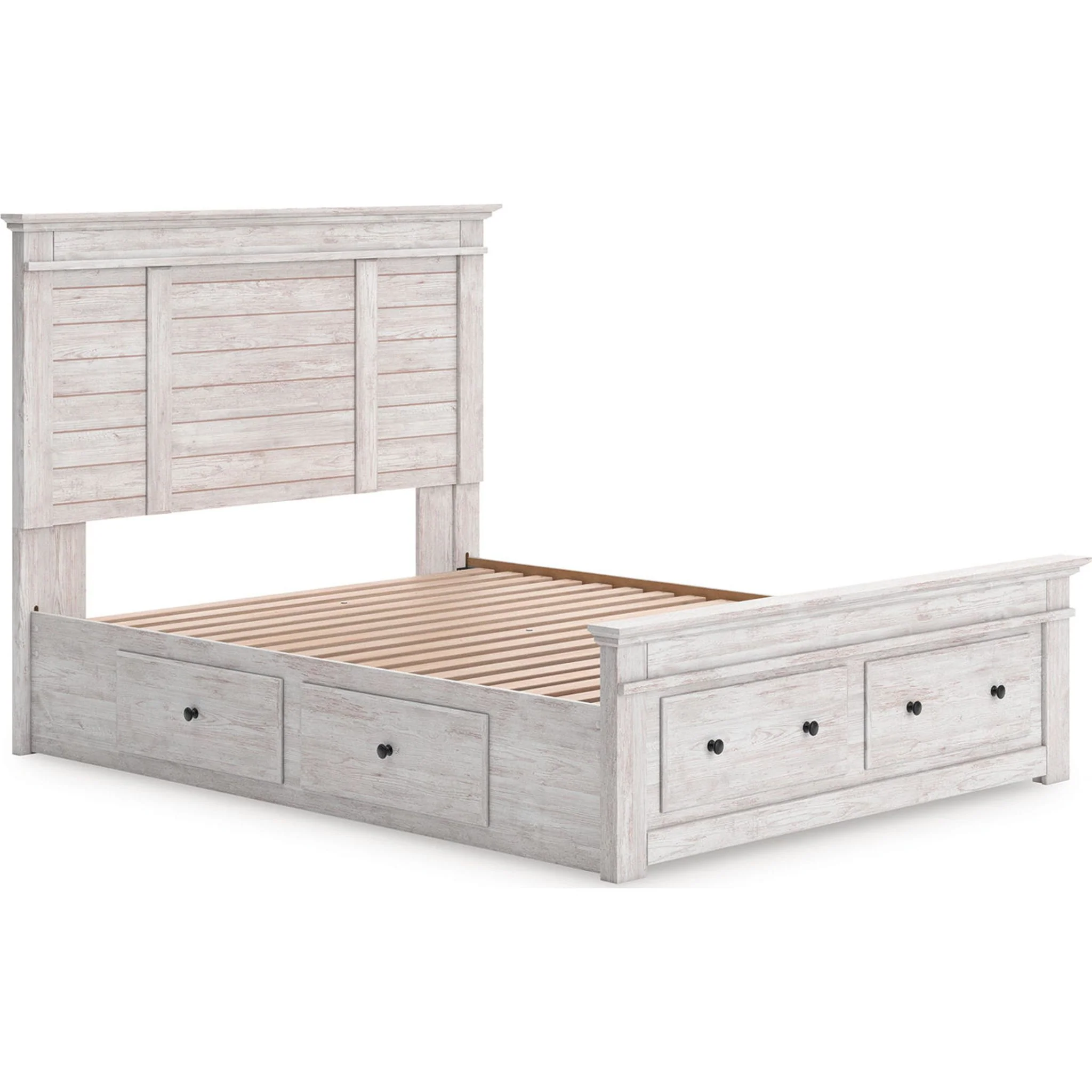 Makidern Queen Storage Bed - Whitewash - Image 3