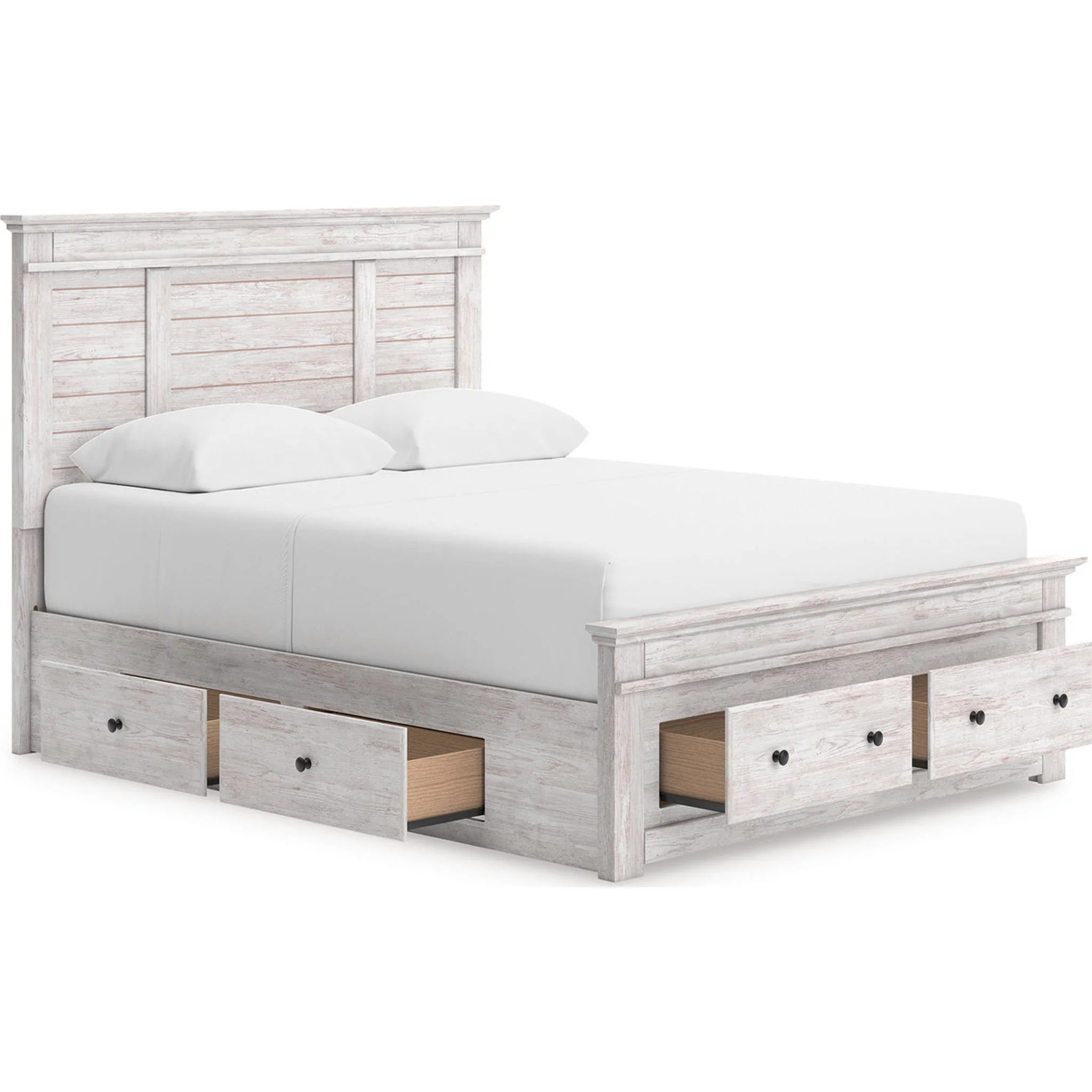 Makidern Queen Storage Bed - Whitewash - Image 4