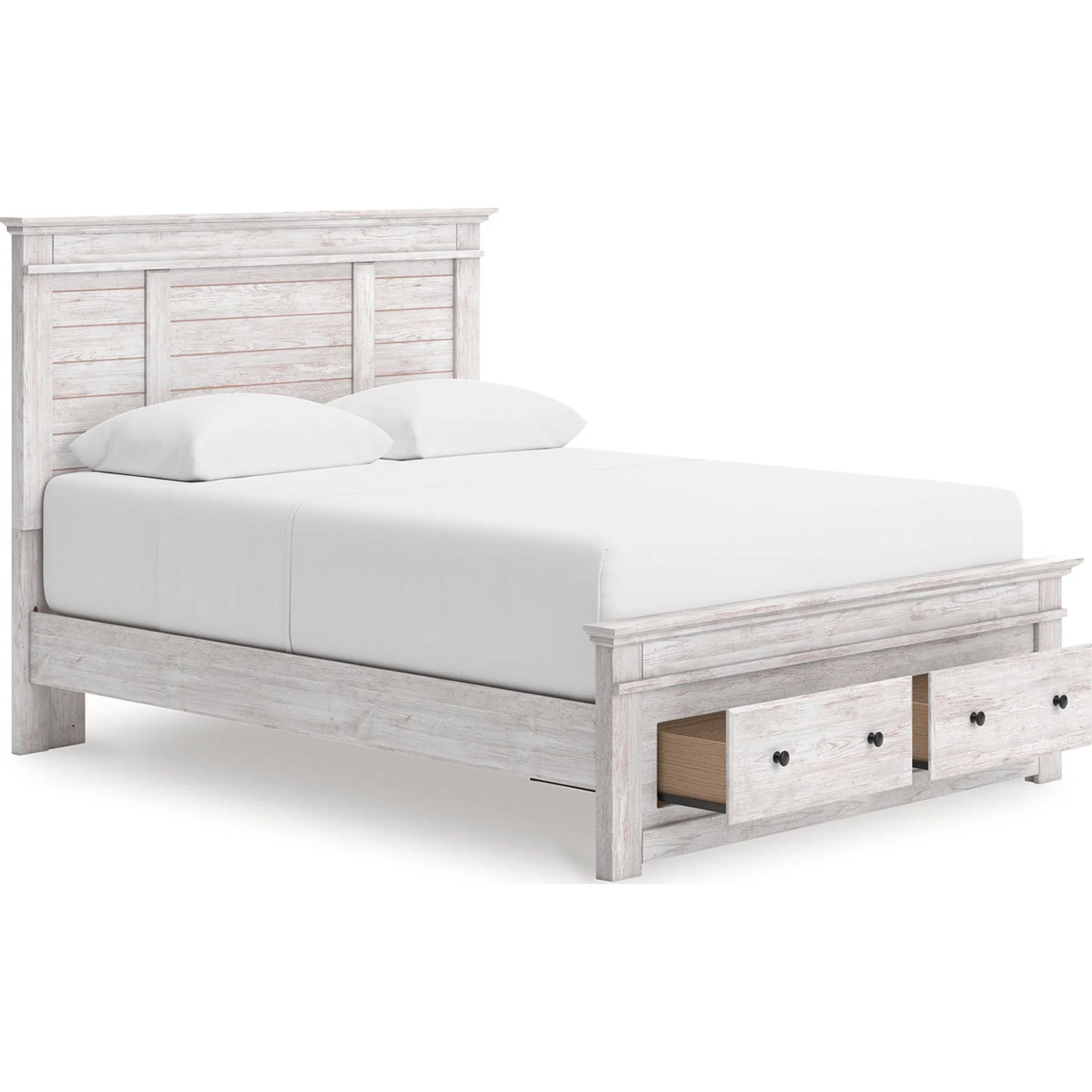 Makidern Queen Storage Bed - Whitewash - Image 4