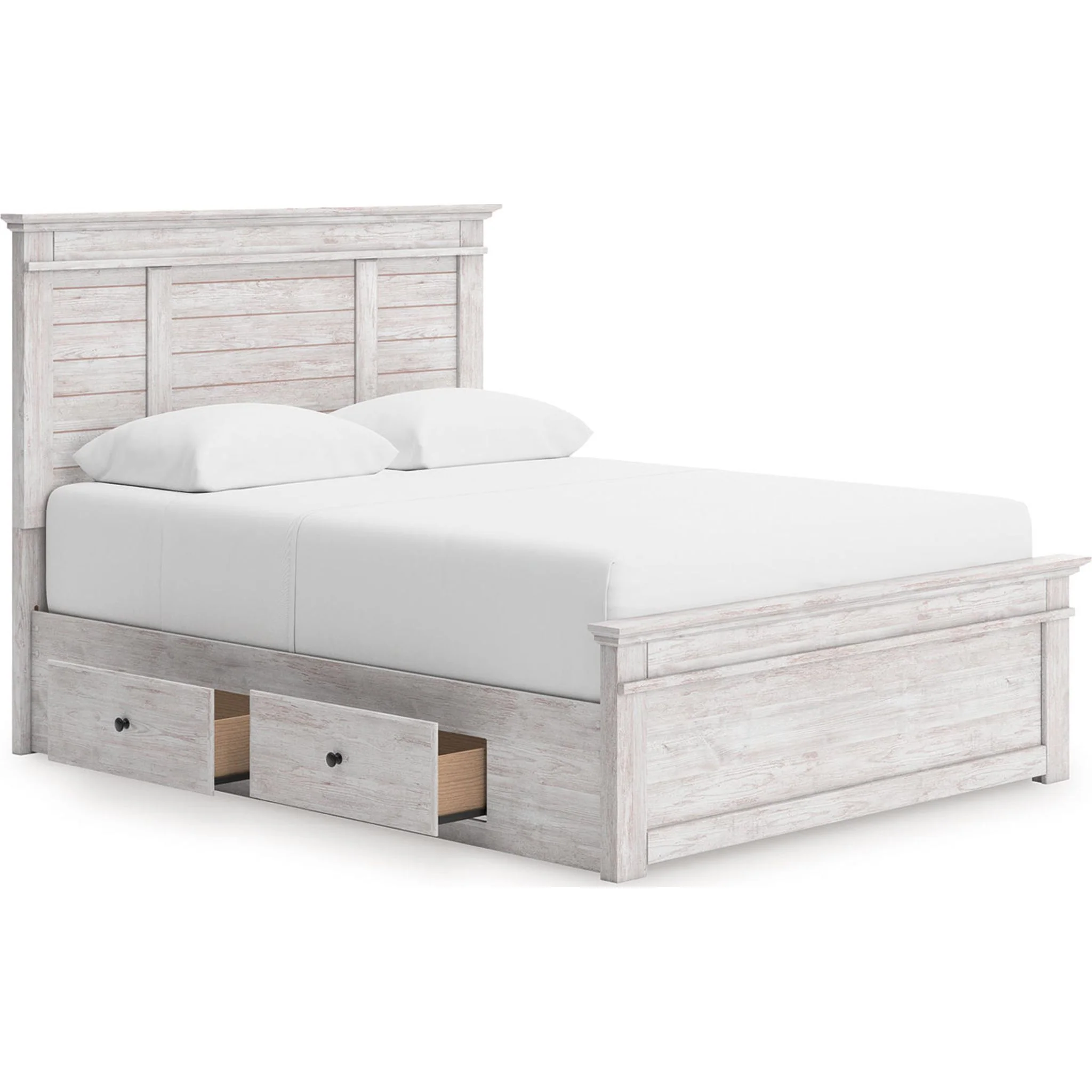 Makidern Queen Storage Bed - Whitewash - Image 3