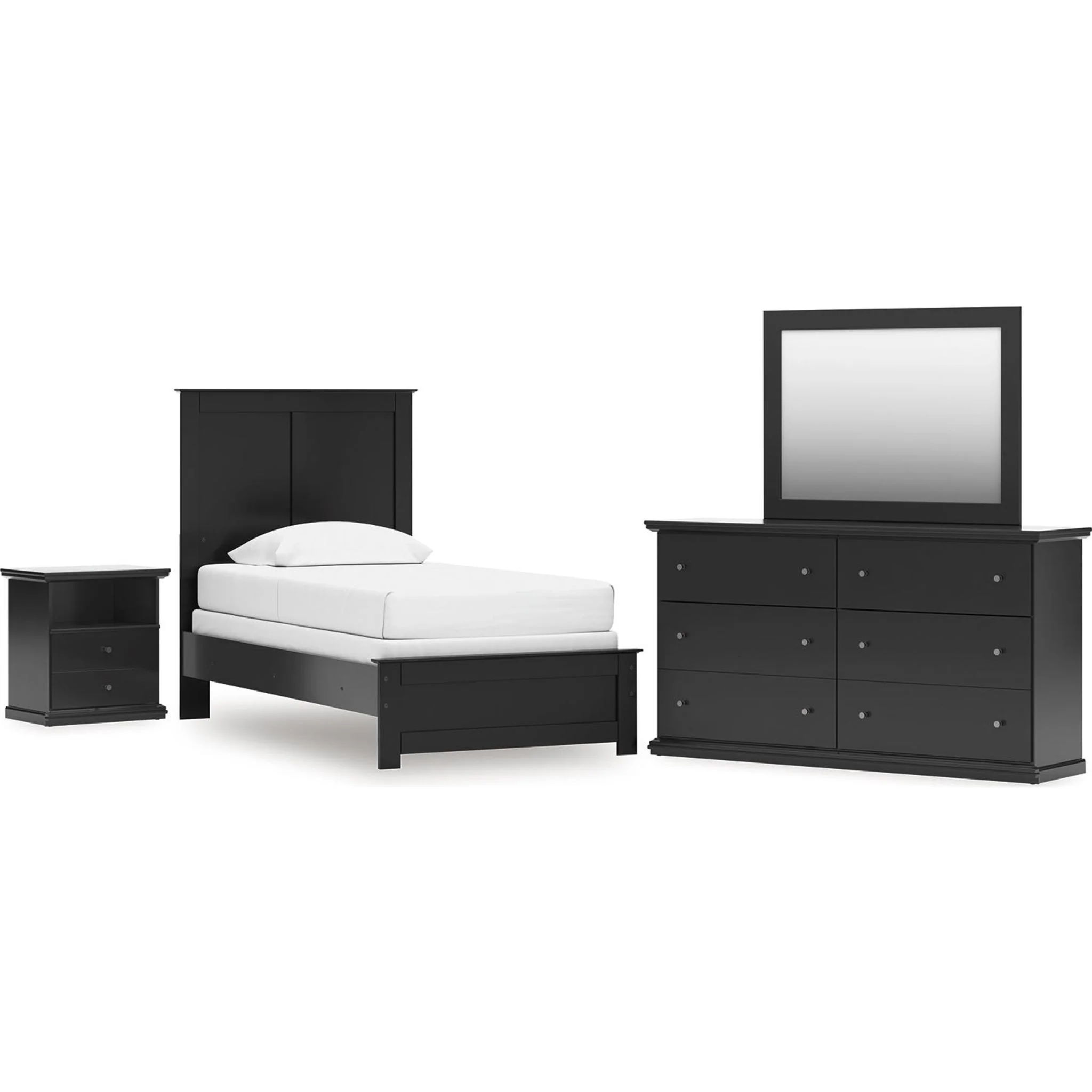 Maribel 6 Piece Panel Bedroom - Black