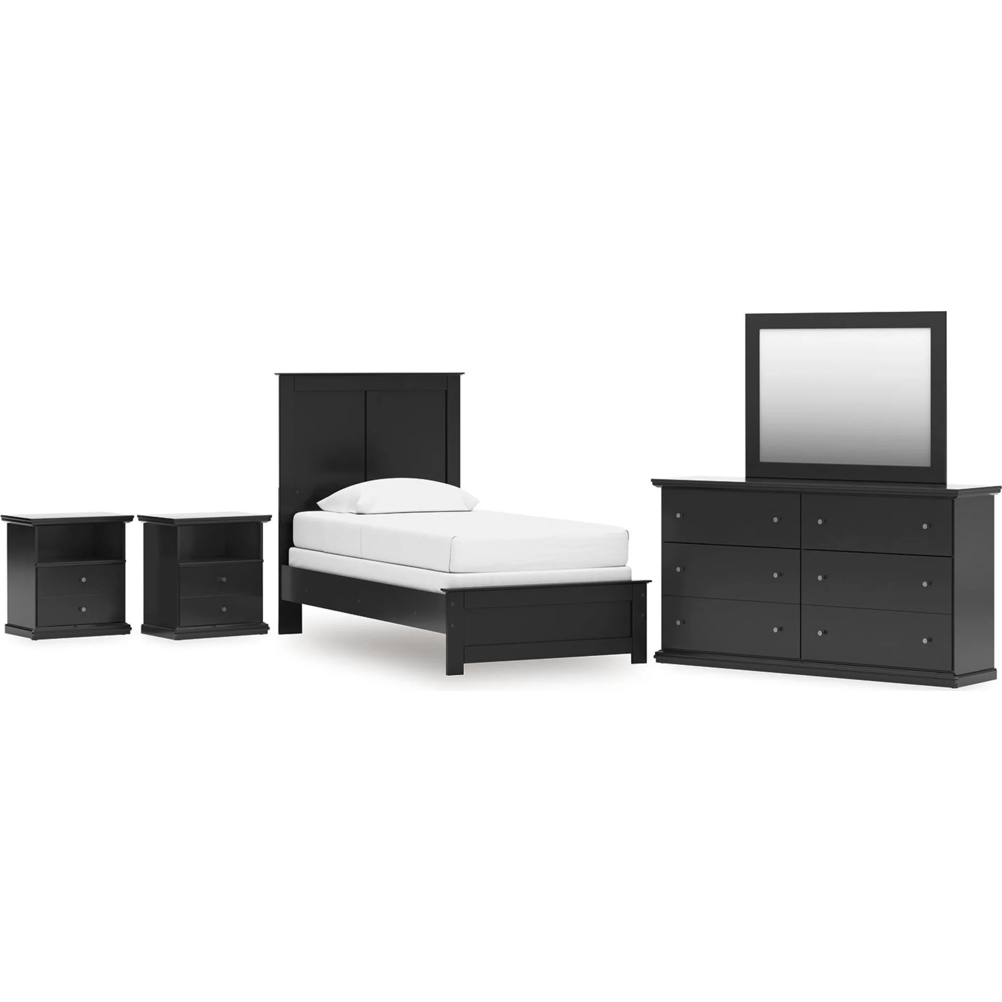 Maribel 6 Piece Panel Bedroom - Black - Image 11