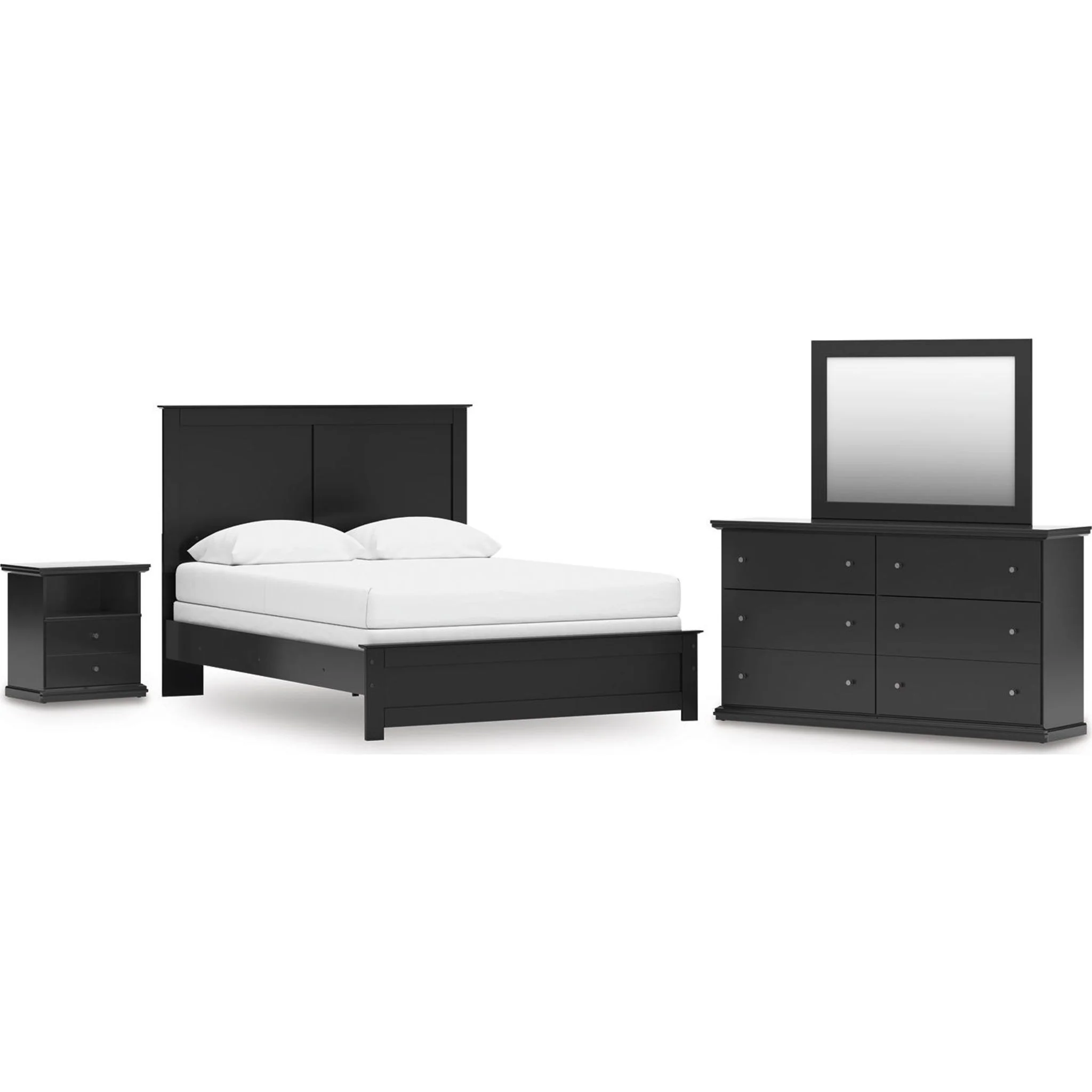 Maribel 6 Piece Panel Bedroom - Black