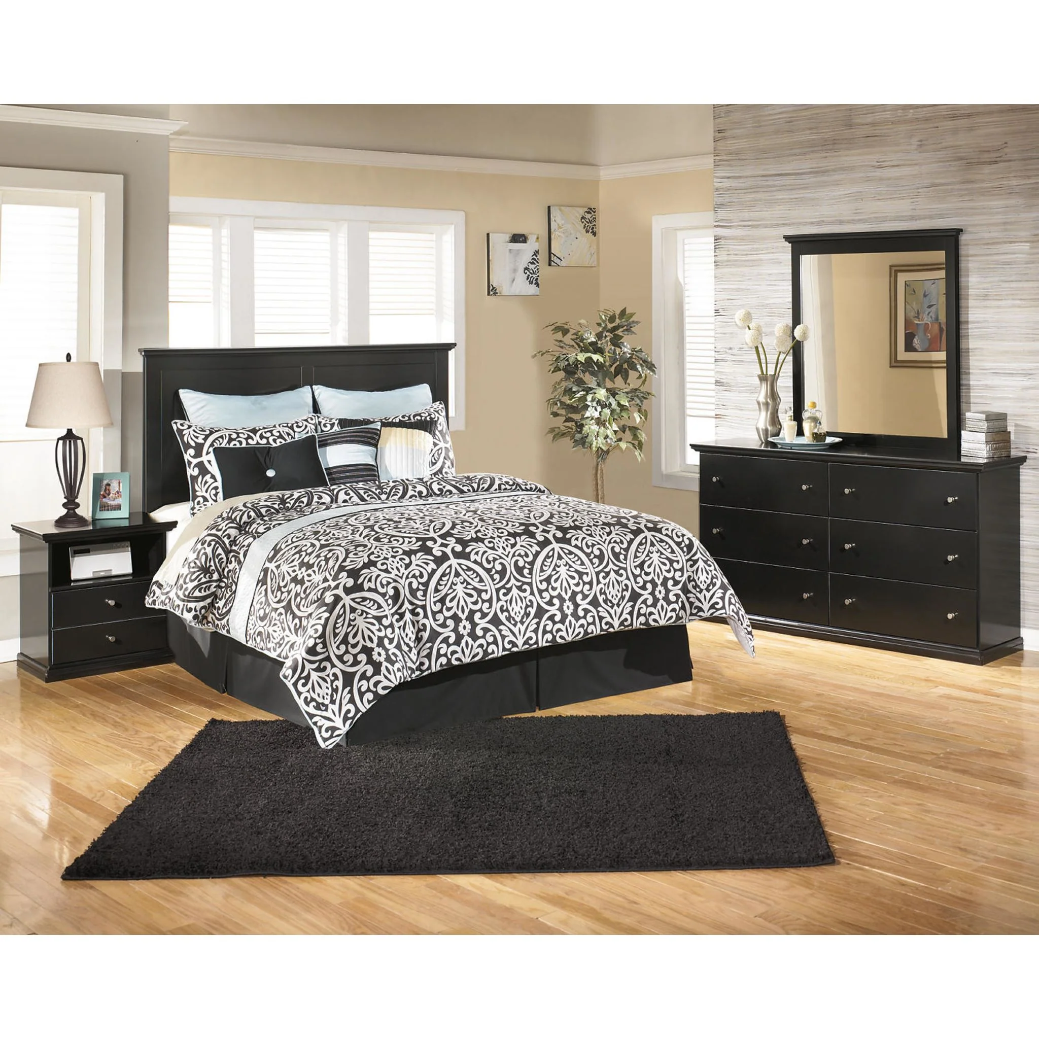 Maribel 6 Piece Panel Bedroom - Black - Image 11