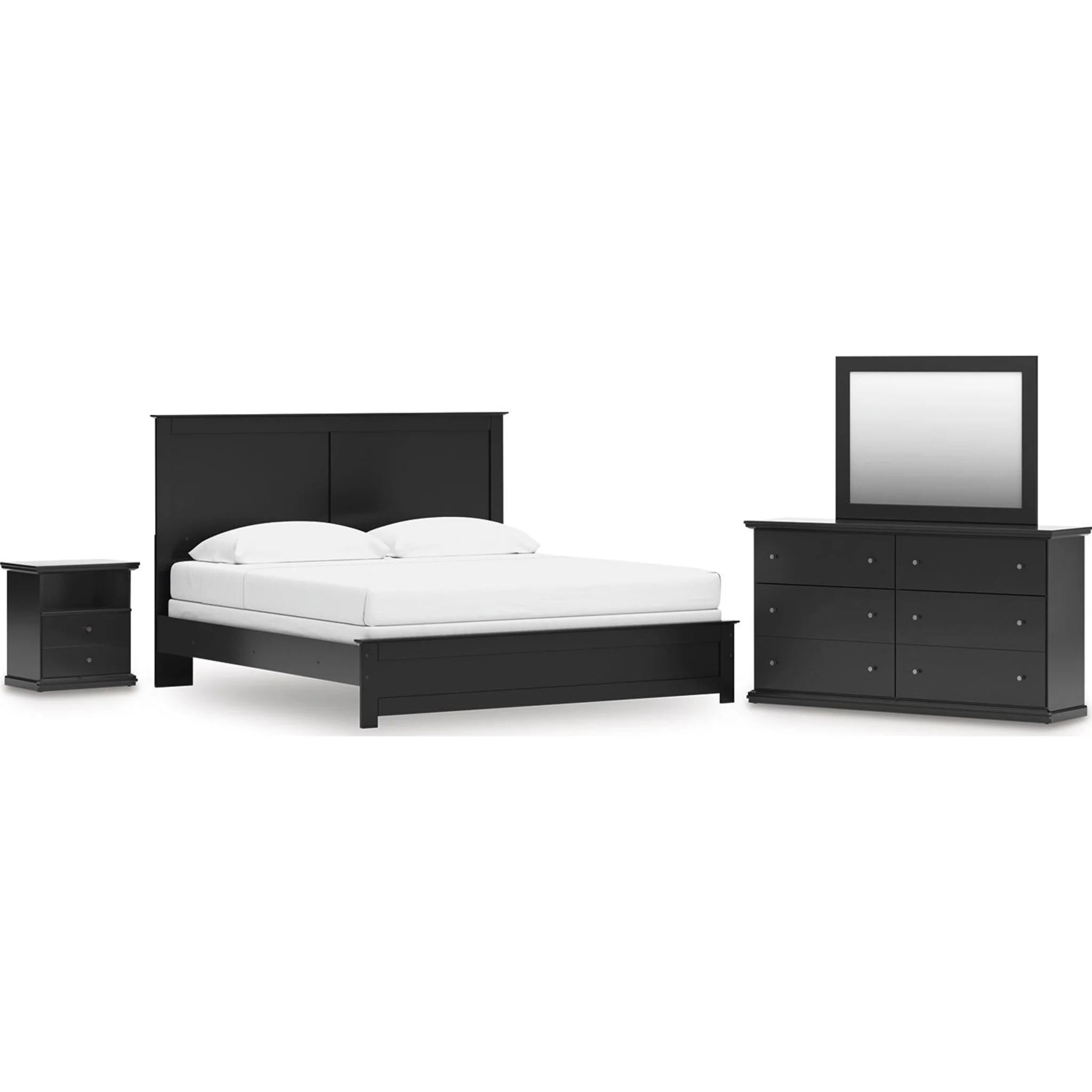 Maribel 6 Piece Panel Bedroom - Black - Image 26