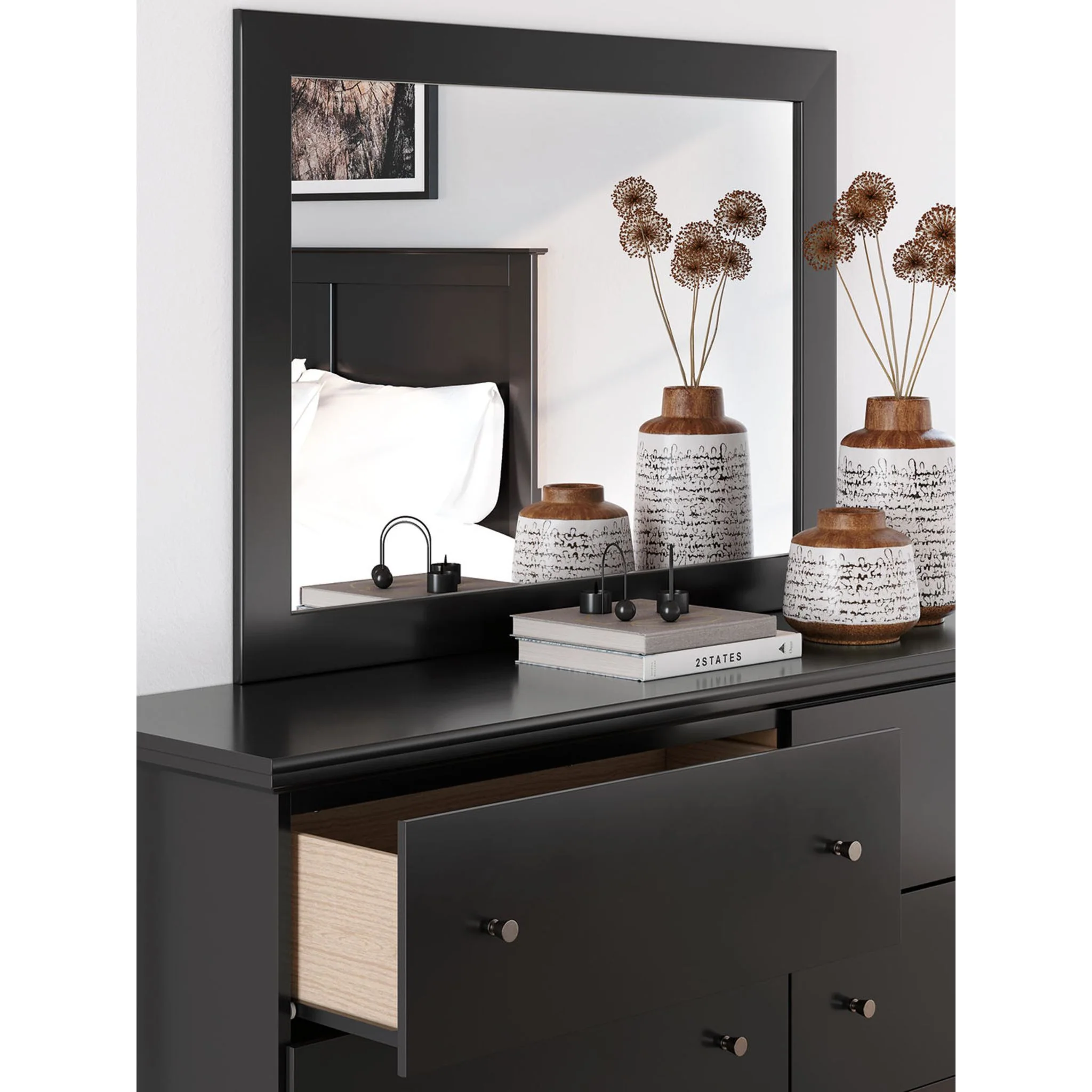 Maribel Dresser and Mirror - Black - Image 7