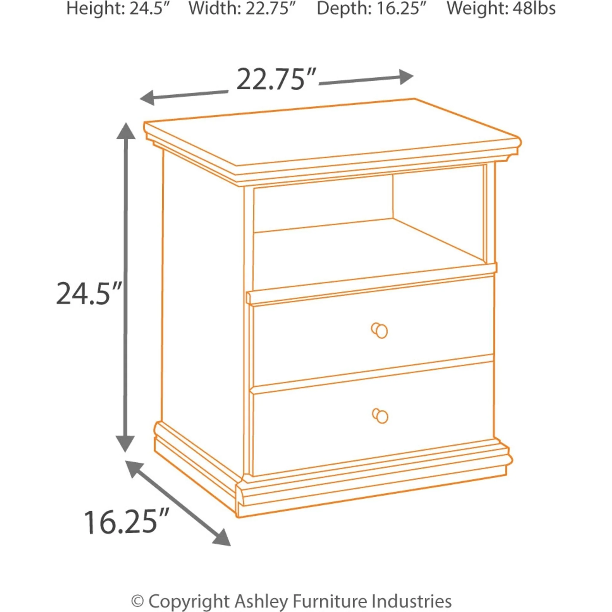 Maribel Nightstand - Black - Image 4