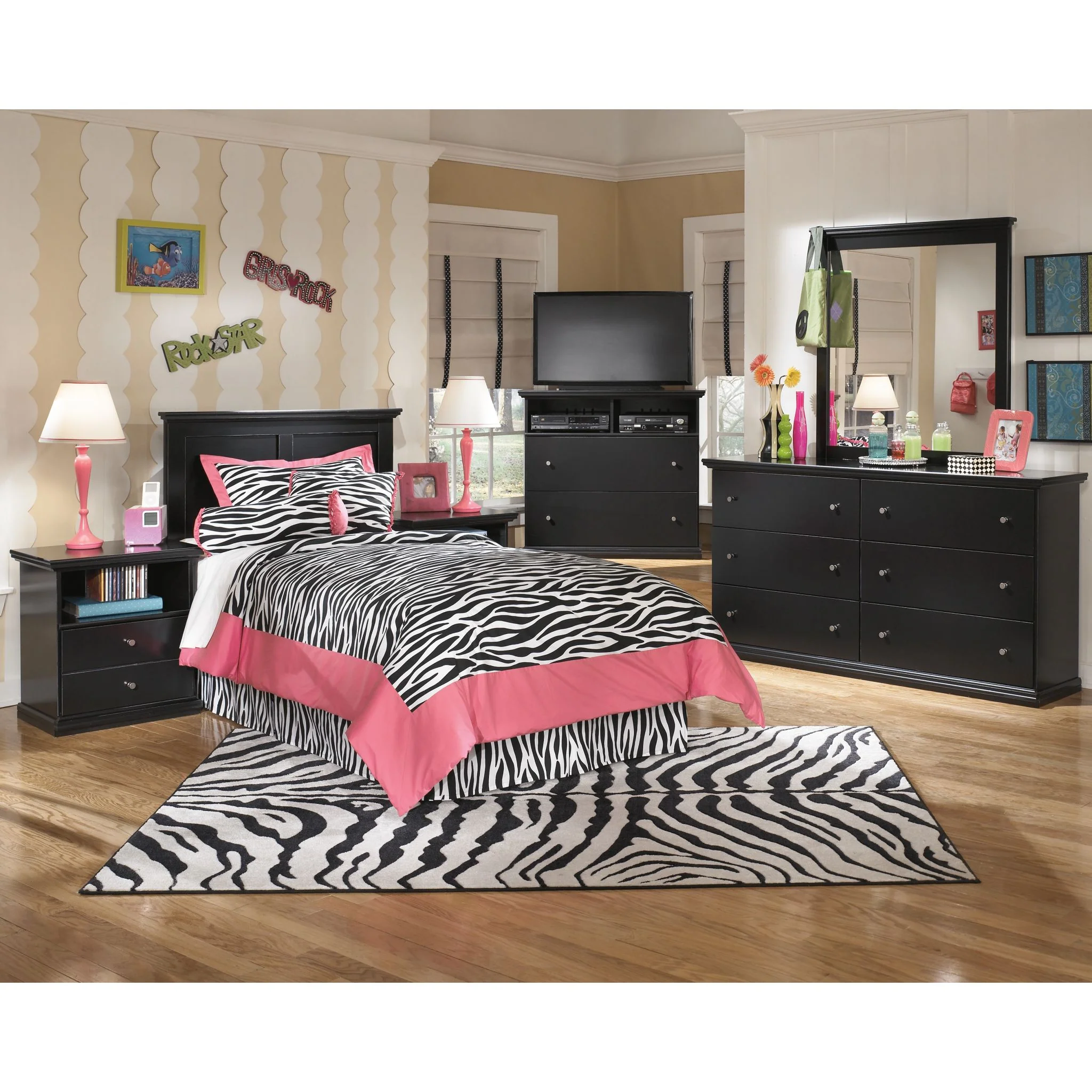Maribel Nightstand - Black - Image 9