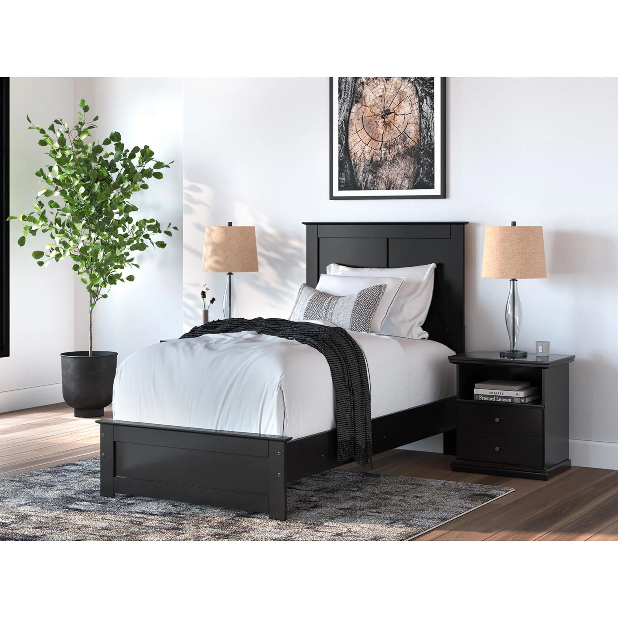Maribel Panel Bed - Black - Image 2