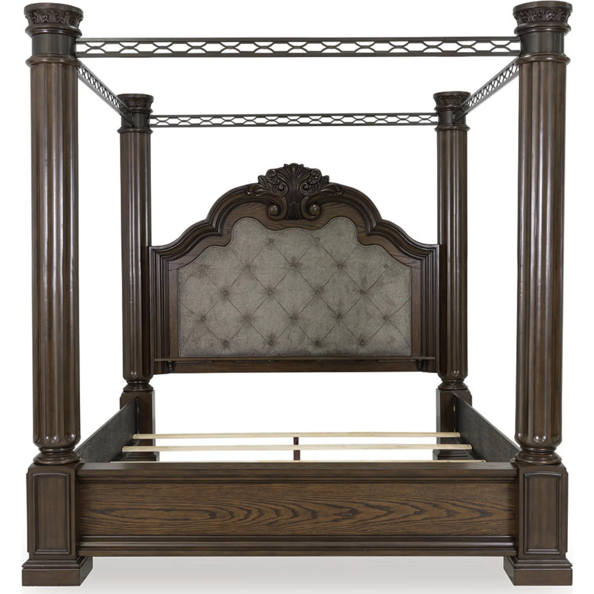 Maylee 6 Piece King Canopy Bedroom - Dark Brown - Image 2