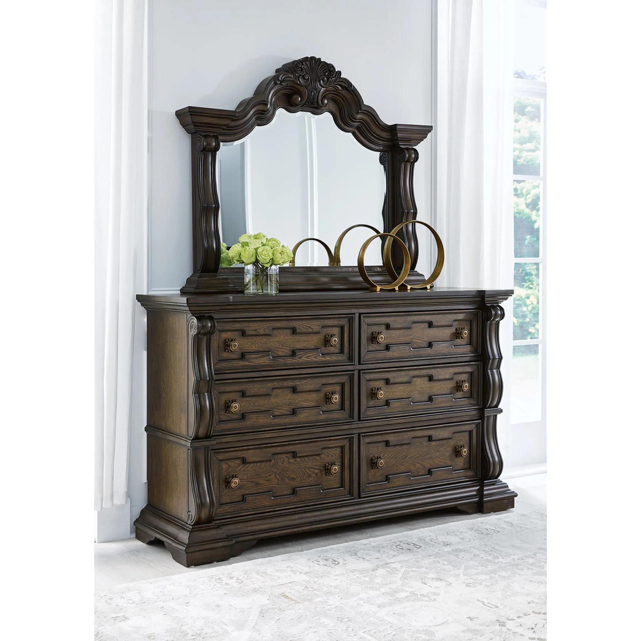 Maylee 6 Piece King Canopy Bedroom - Dark Brown - Image 8