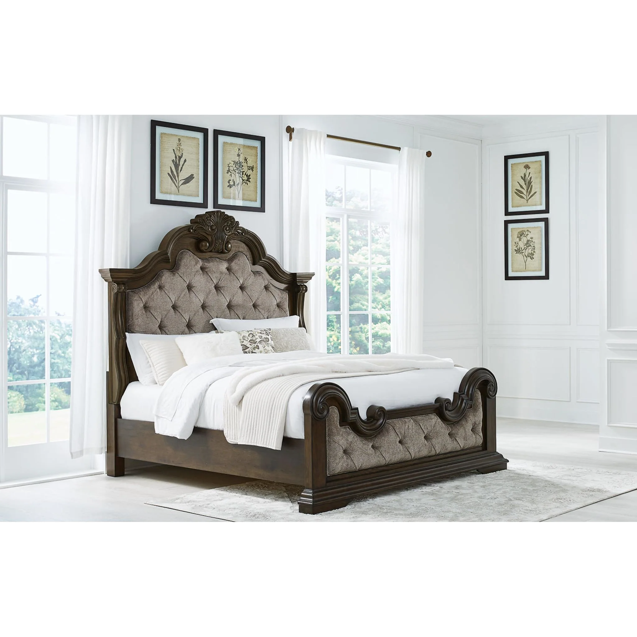 Maylee 6 Piece Panel Bedroom - Dark Brown - Image 10