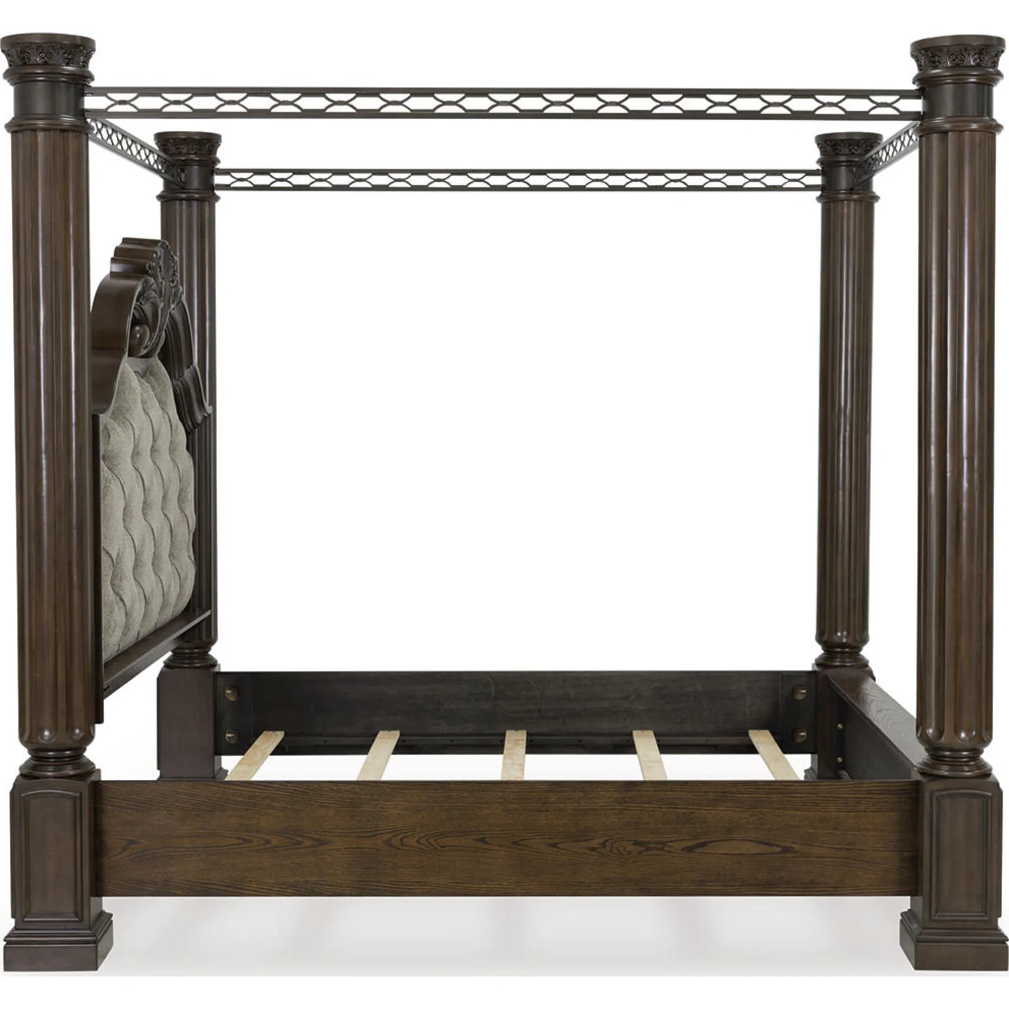 Maylee 6 Piece Queen Canopy Bedroom - Dark Brown - Image 4