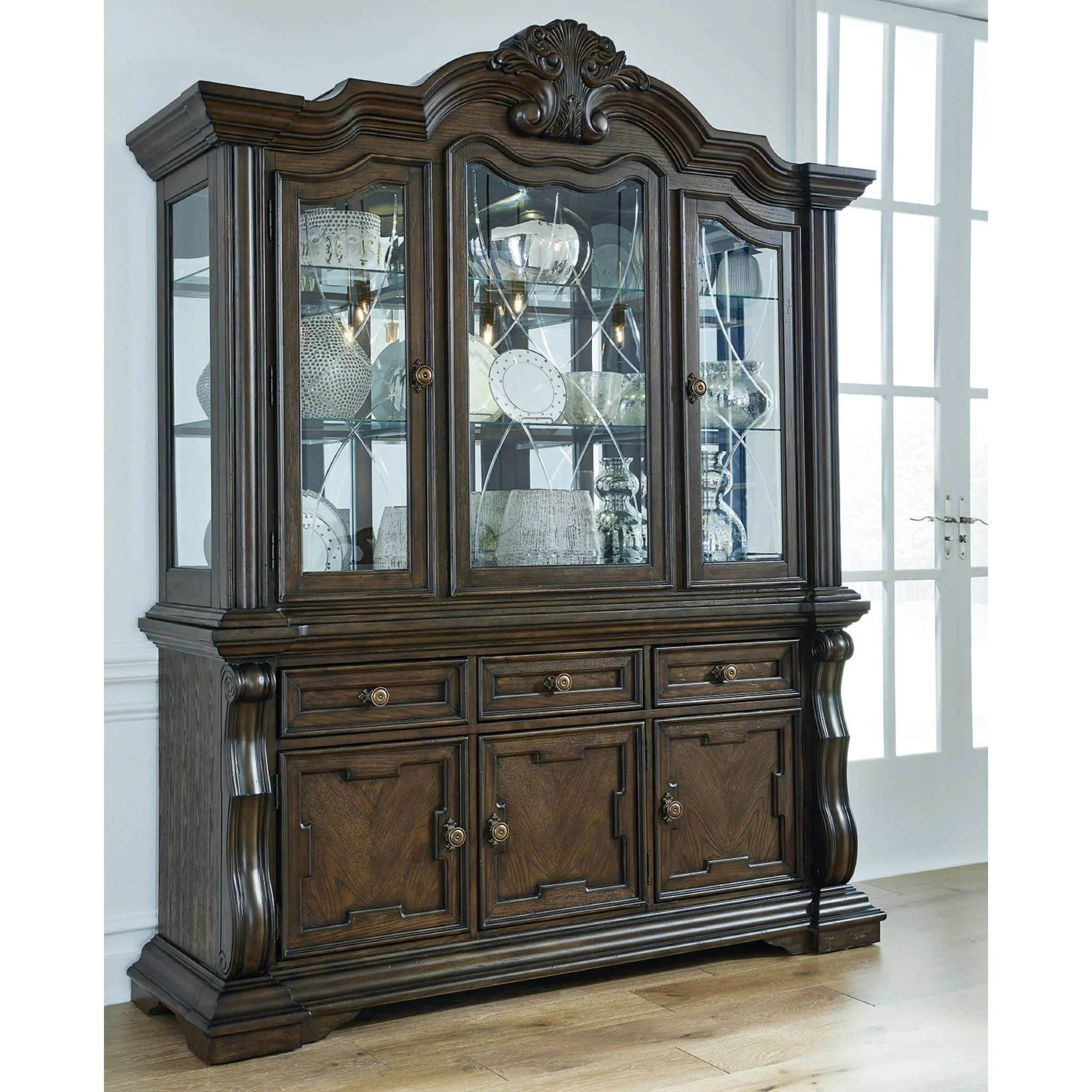 Maylee Buffet & Hutch - Dark Brown - (D947D1) - Image 2