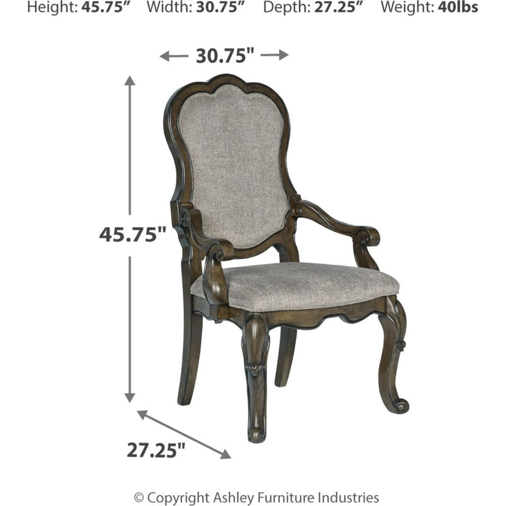 Maylee Arm Chair - Dark Brown - (D947-01A) - Image 11