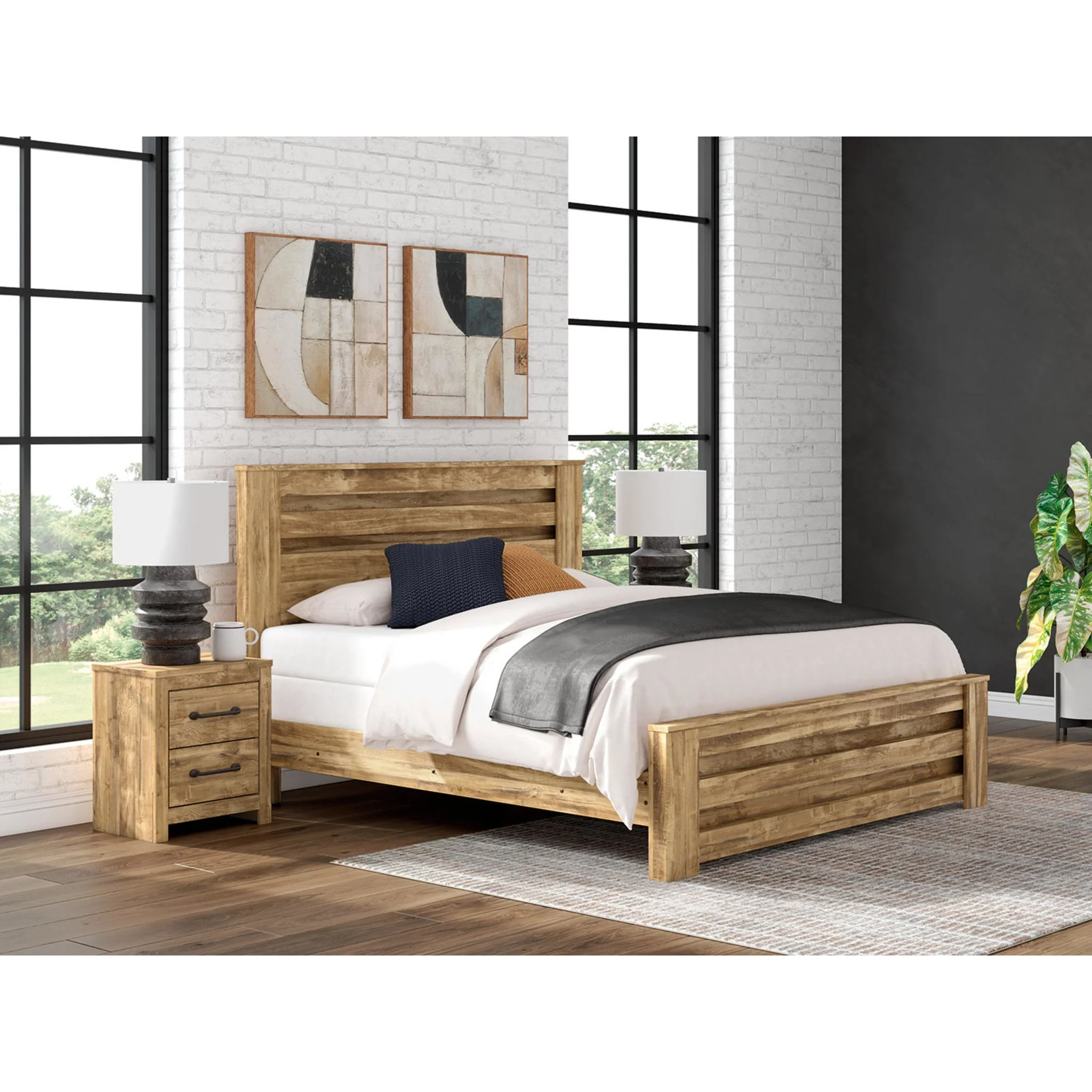 Maystonna King Panel Bed - Brown - Image 9