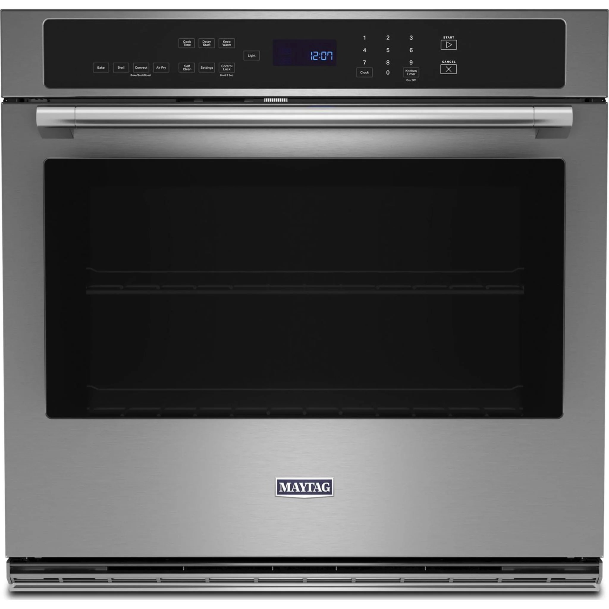Maytag 30-inch Single Wall Oven with Air Fry and Basket - 5.0 cu. ft. -Fingerprint Resistant Stainless Steel (MOES6030LZ)