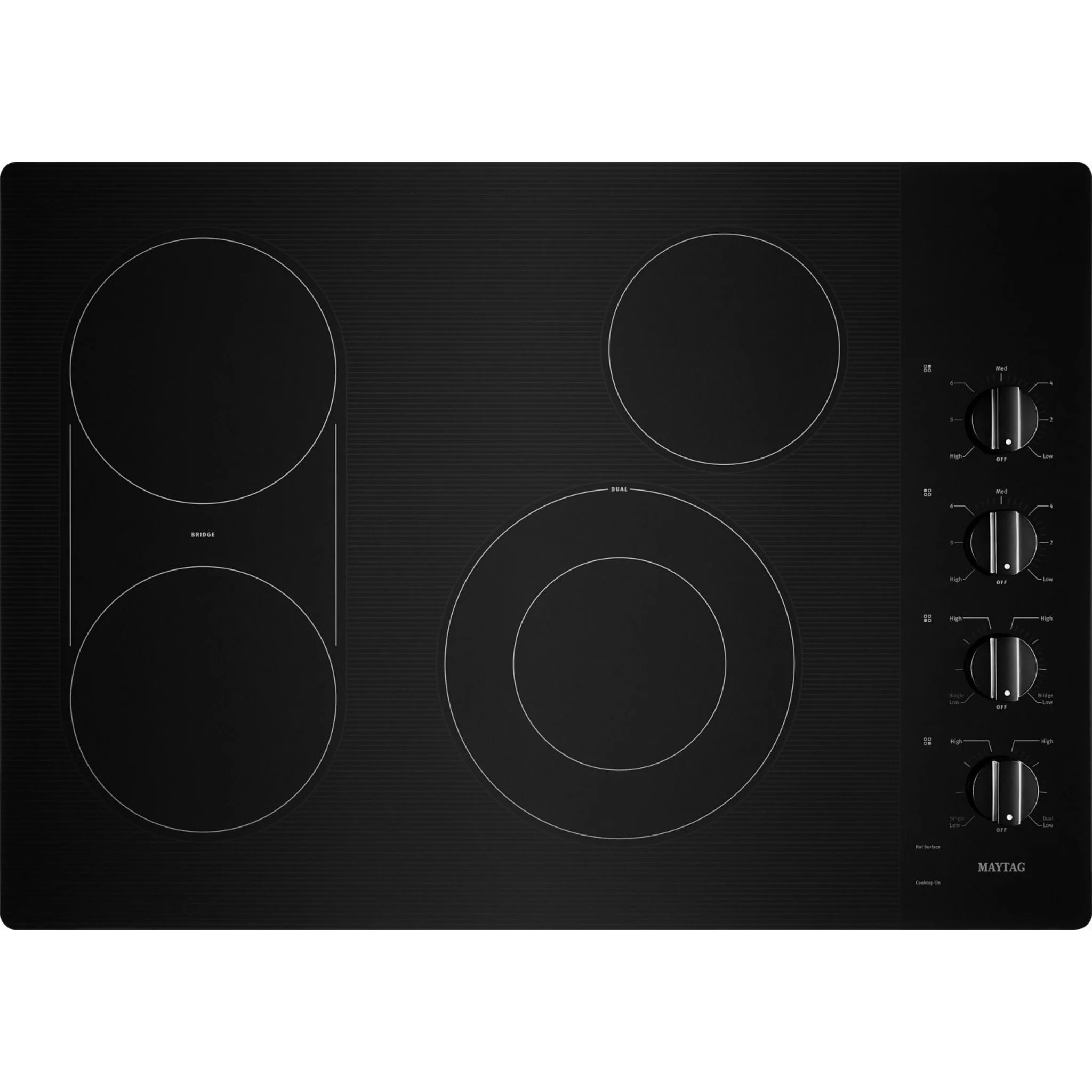 Maytag 30-Inch Electric Cooktop with Reversible Grill and Griddle -Black (MEC8830HB)