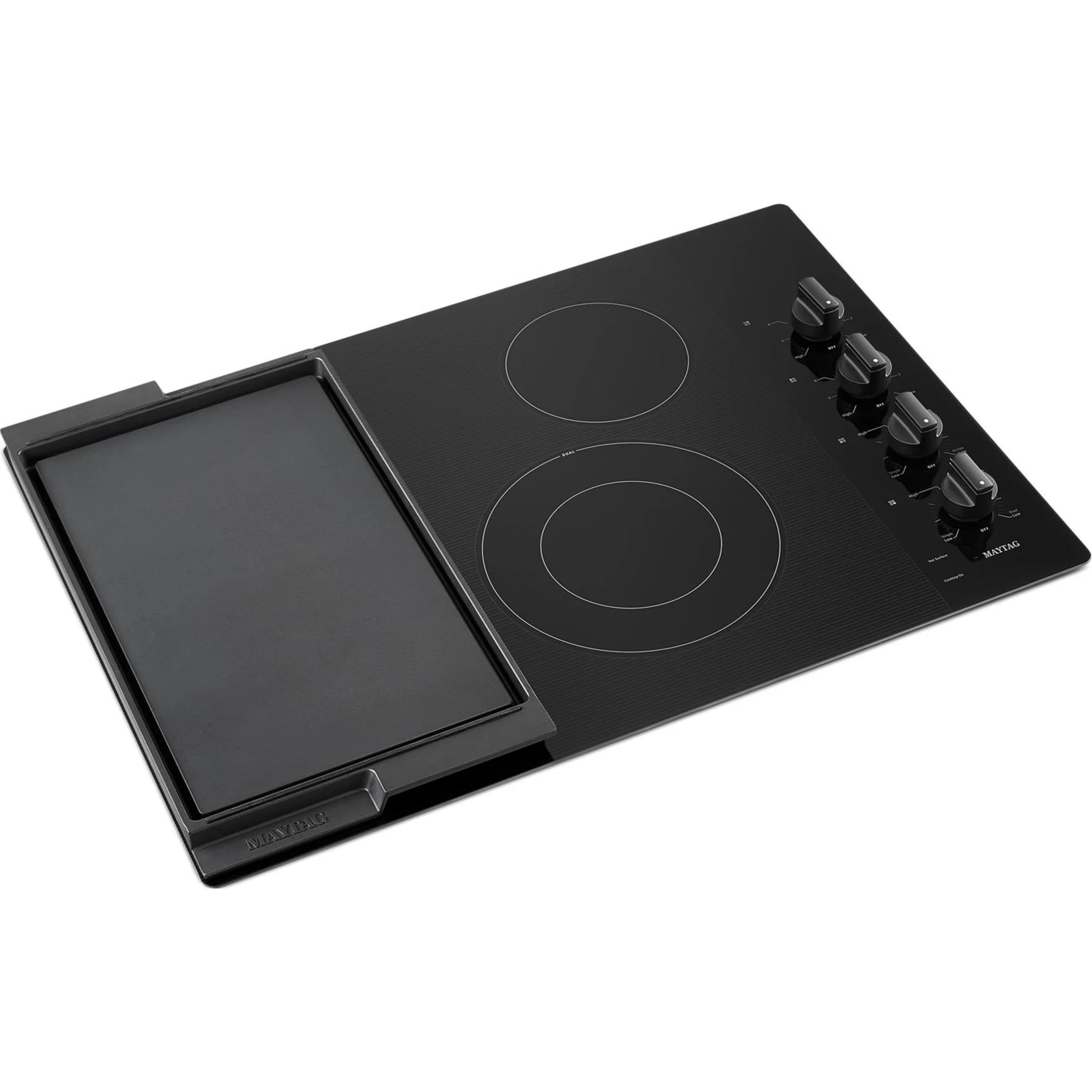 Maytag 30-Inch Electric Cooktop with Reversible Grill and Griddle -Black (MEC8830HB) - Image 4