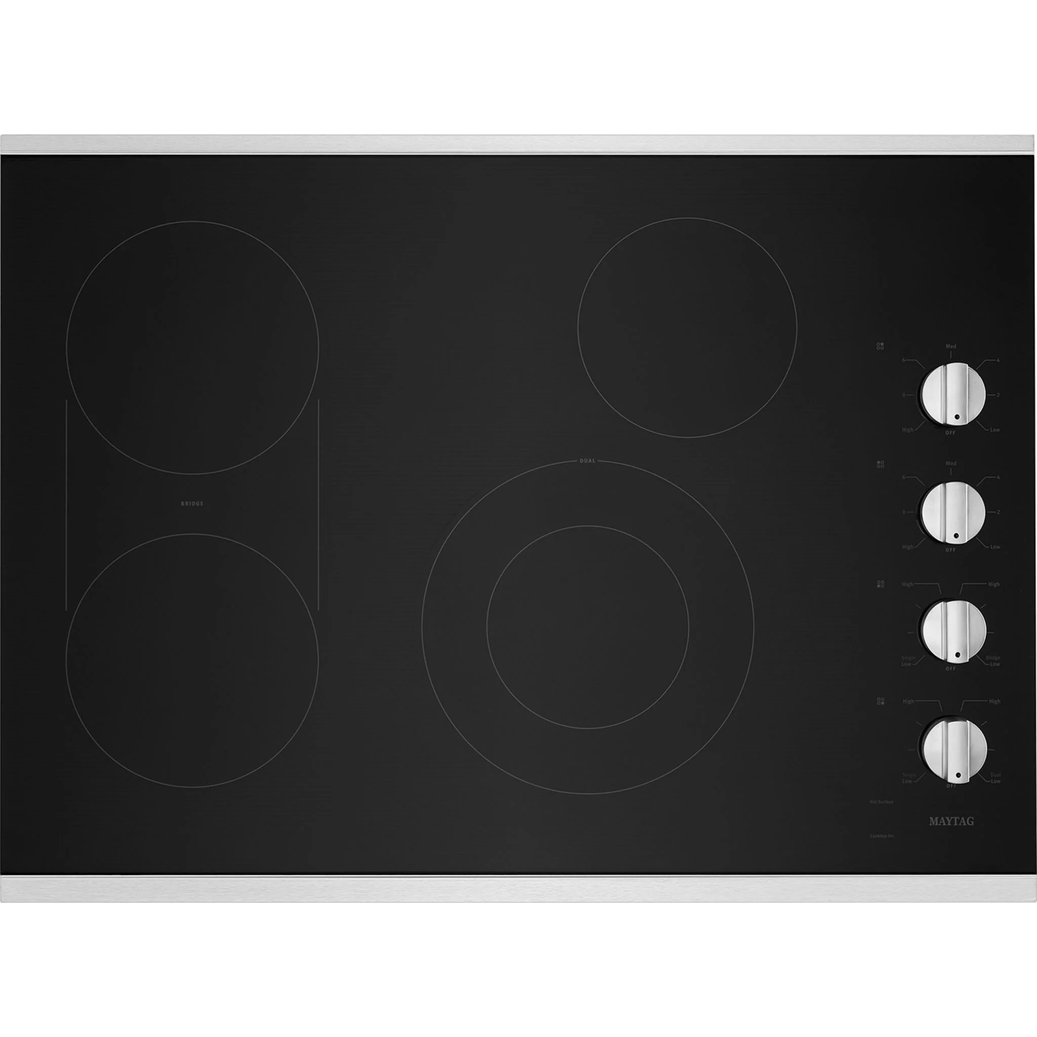 Maytag 30-Inch Electric Cooktop with Reversible Grill and Griddle -Stainless Steel (MEC8830HS) - Image 2