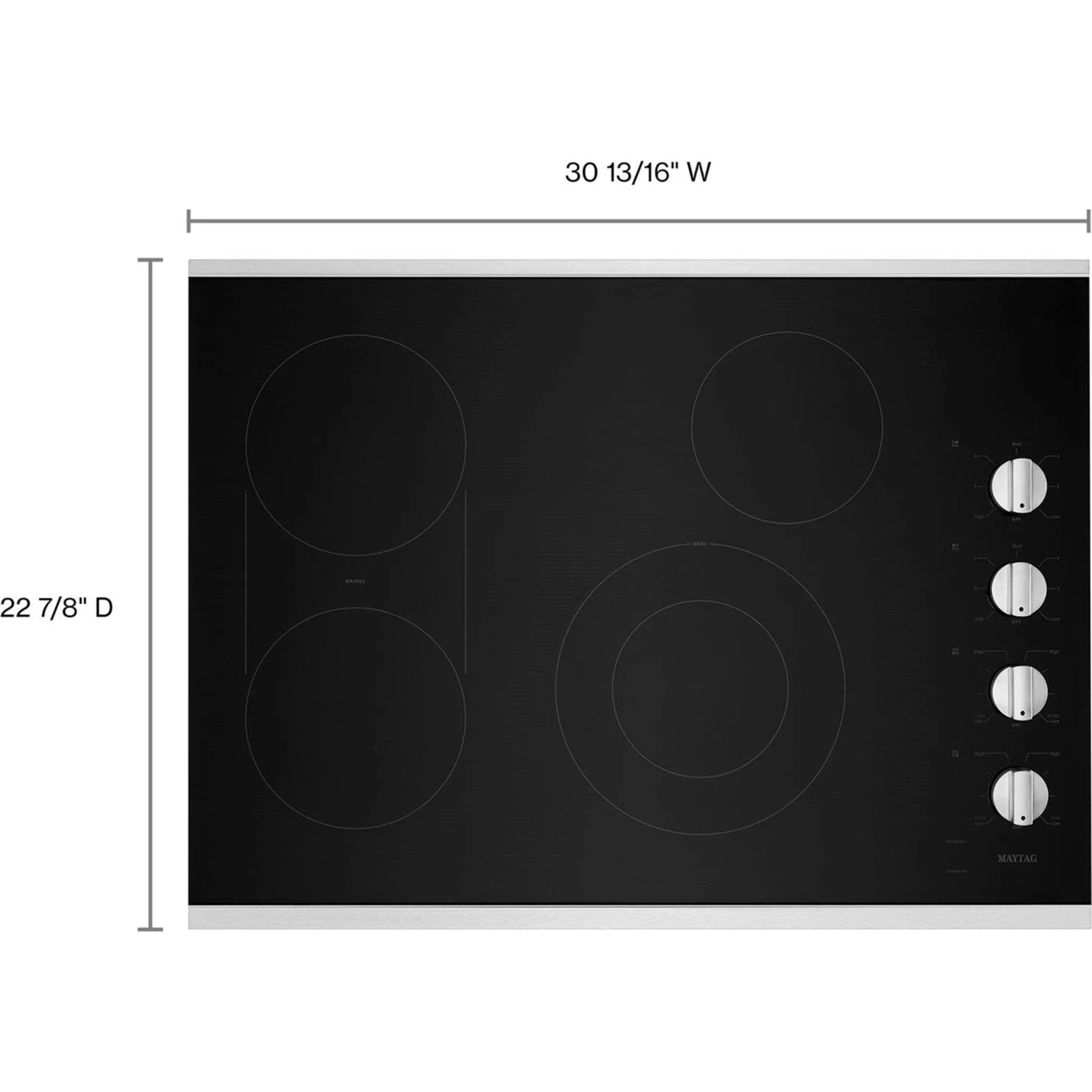 Maytag 30-Inch Electric Cooktop with Reversible Grill and Griddle -Stainless Steel (MEC8830HS) - Image 6