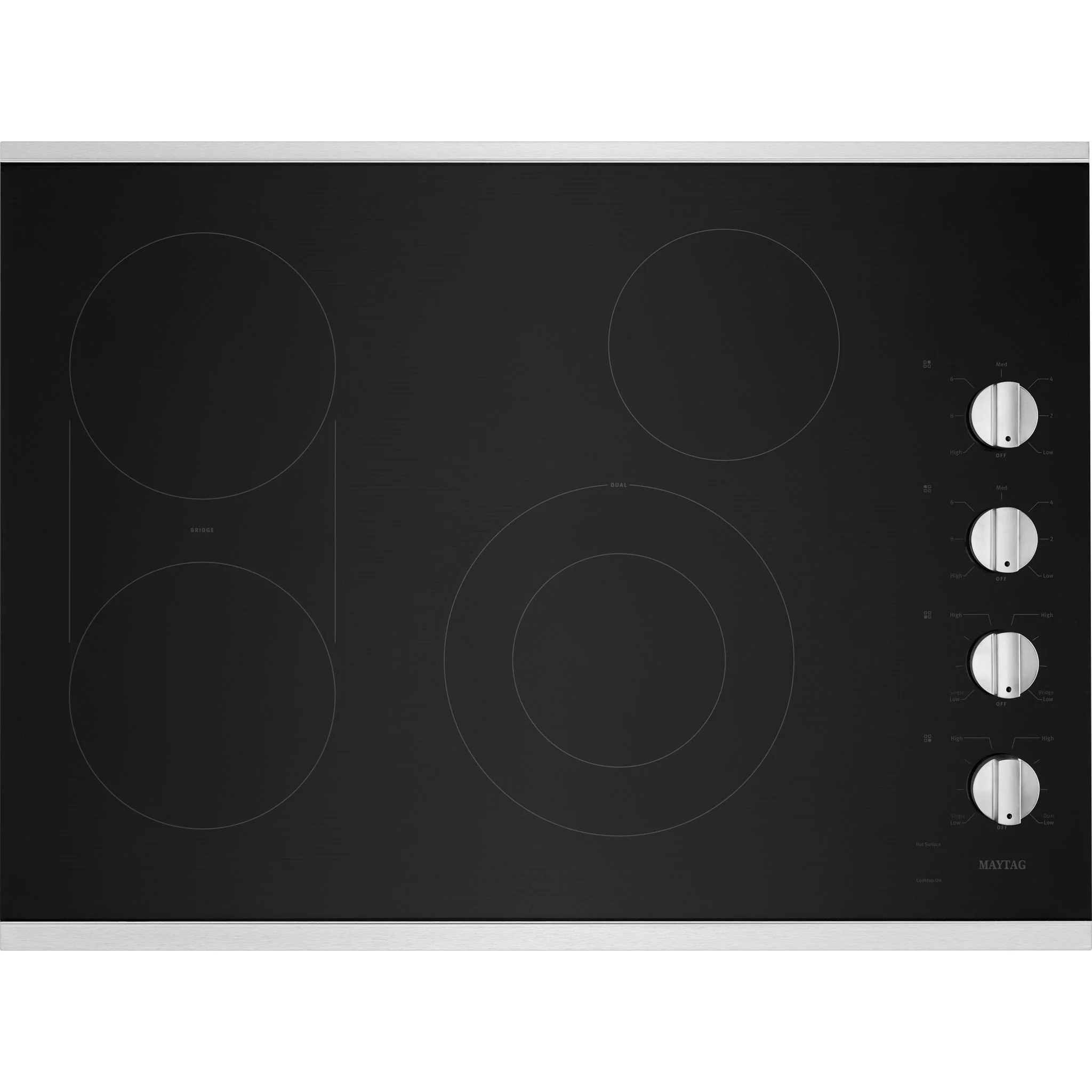 Maytag 30-Inch Electric Cooktop with Reversible Grill and Griddle -Stainless Steel (MEC8830HS) - Image 7