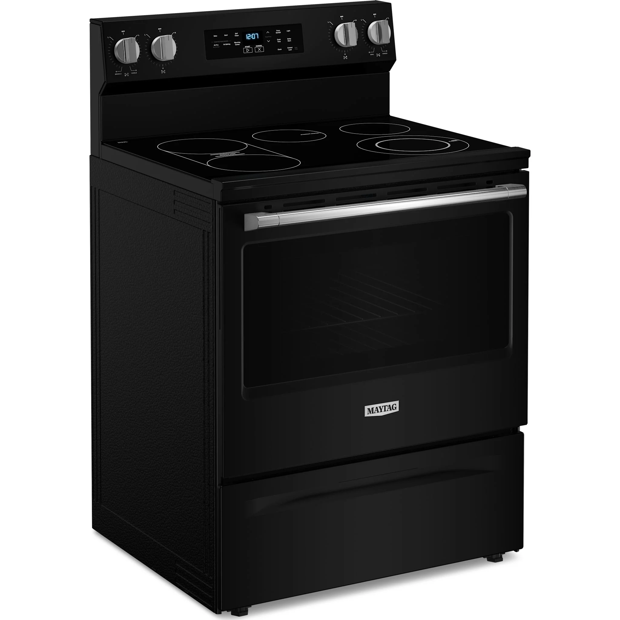Maytag 30-Inch Convection Electric Range With No Preheat Air Fry and Air Baking - 5.3 Cu. Ft. -Black (YMFES6030RB) - Image 2