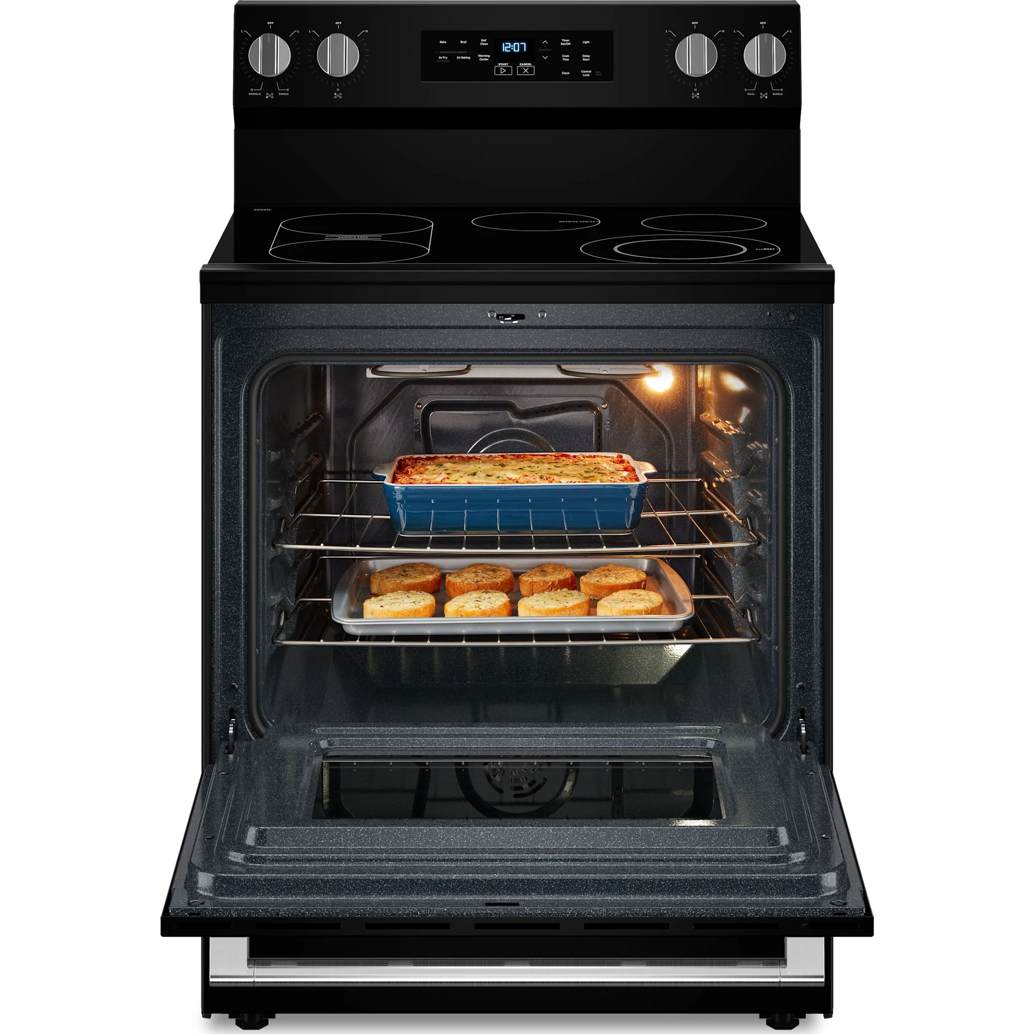 Maytag 30-Inch Convection Electric Range With No Preheat Air Fry and Air Baking - 5.3 Cu. Ft. -Black (YMFES6030RB) - Image 4