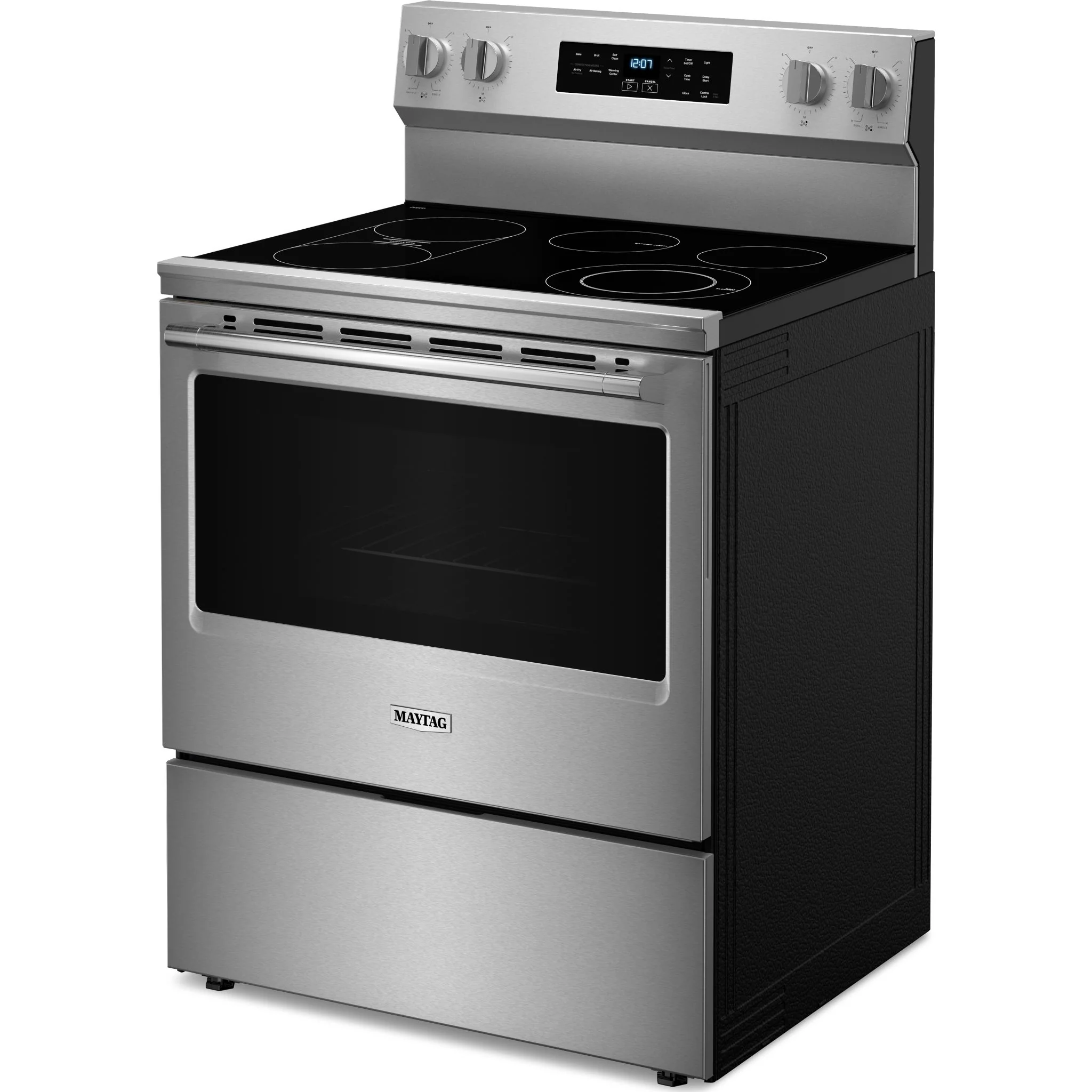 Maytag 30-Inch Convection Electric Range With No Preheat Air Fry and Air Baking - 5.3 Cu. Ft. -Fingerprint Resistant Stainless Steel (YMFES6030RZ) - Image 2