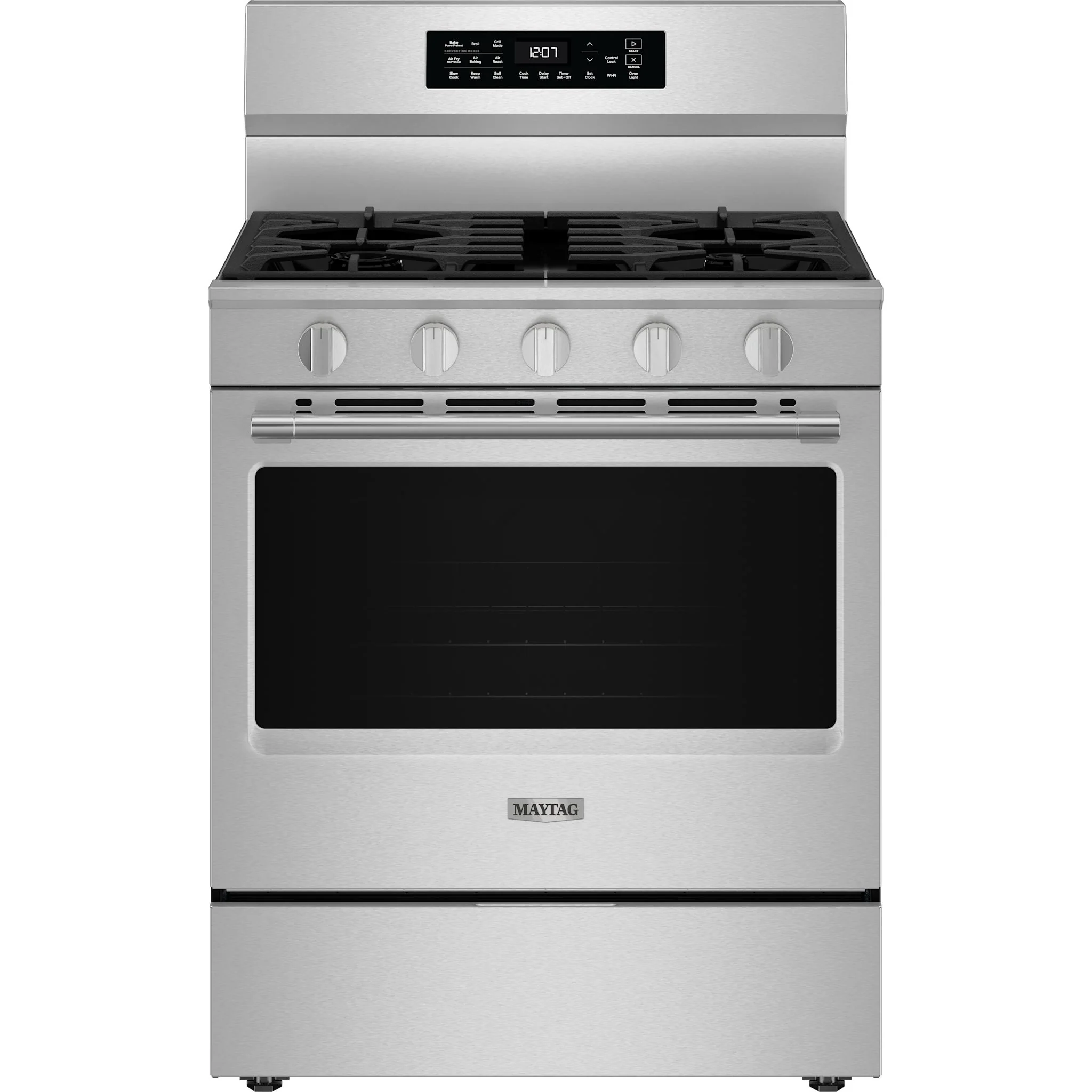 Maytag 30-Inch Wide Freestanding Gas Range with Grill Mode and No Preheat Air Fry - 5.0 Cu. Ft. -Fingerprint Resistant Stainless Steel (MFGS7030SZ) - Image 2