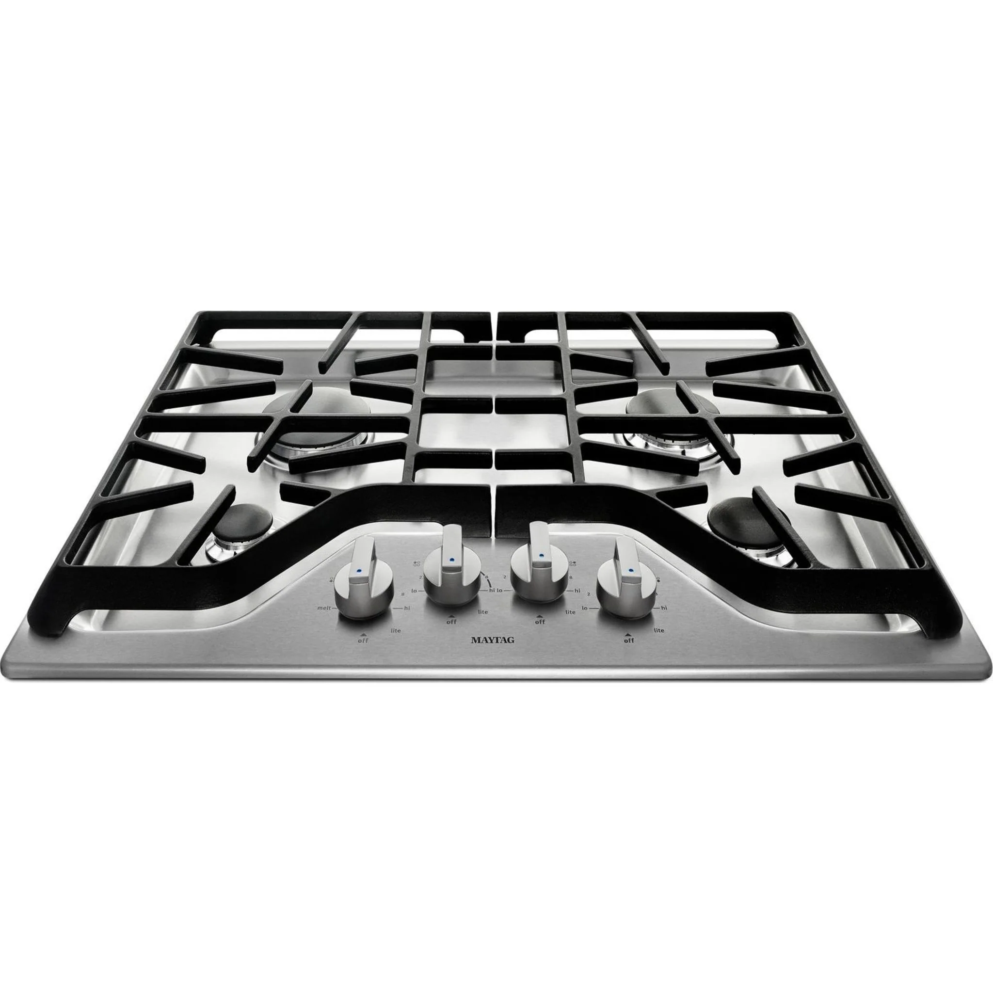 Maytag 30-inch 4-burner Gas Cooktop with PowerBurner -Stainless Steel (MGC7430DS) - Image 4