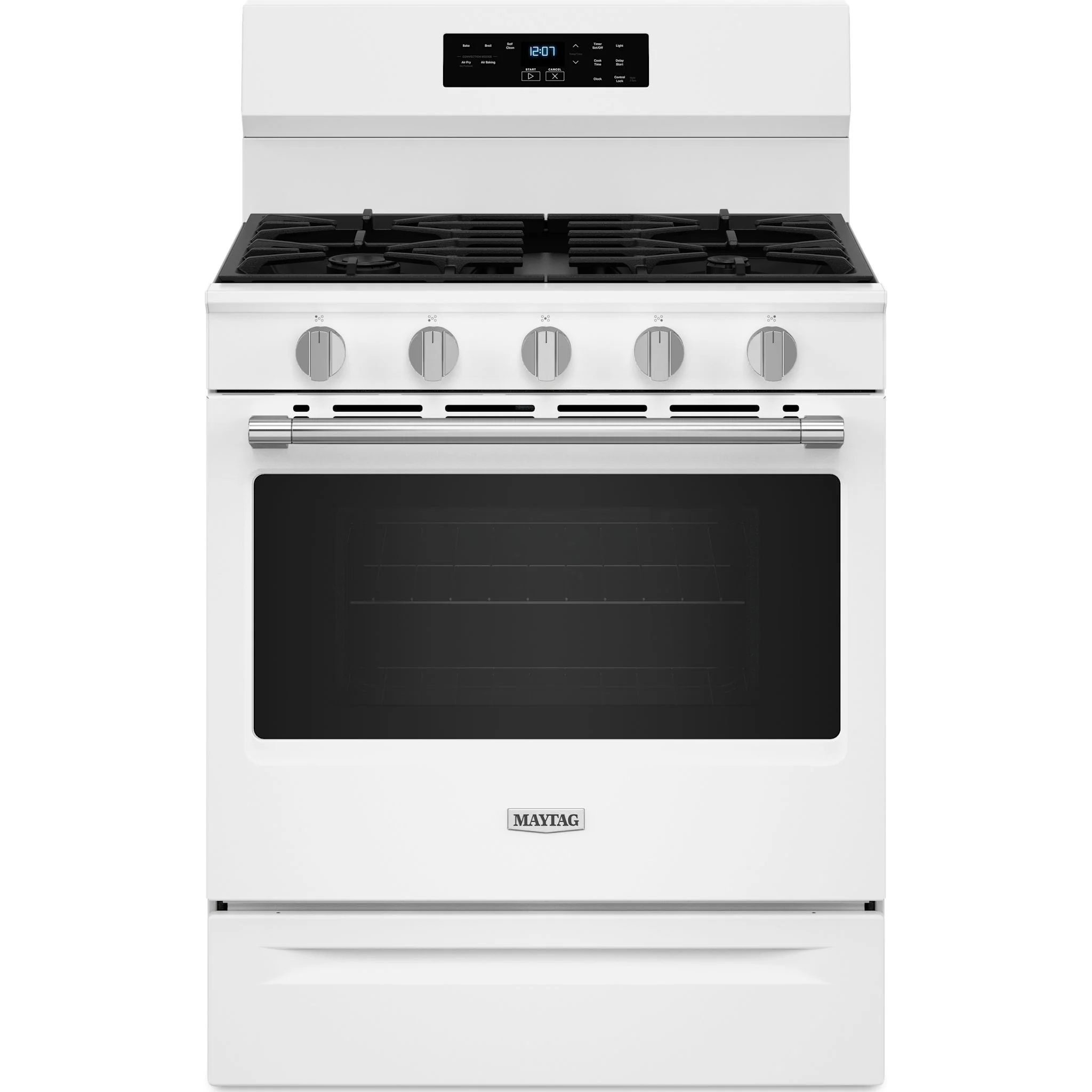 Maytag 30-Inch Convection Gas Range With No Preheat Air Fry and Air Baking - 5.0 Cu. Ft. -White (MFGS6030RW)