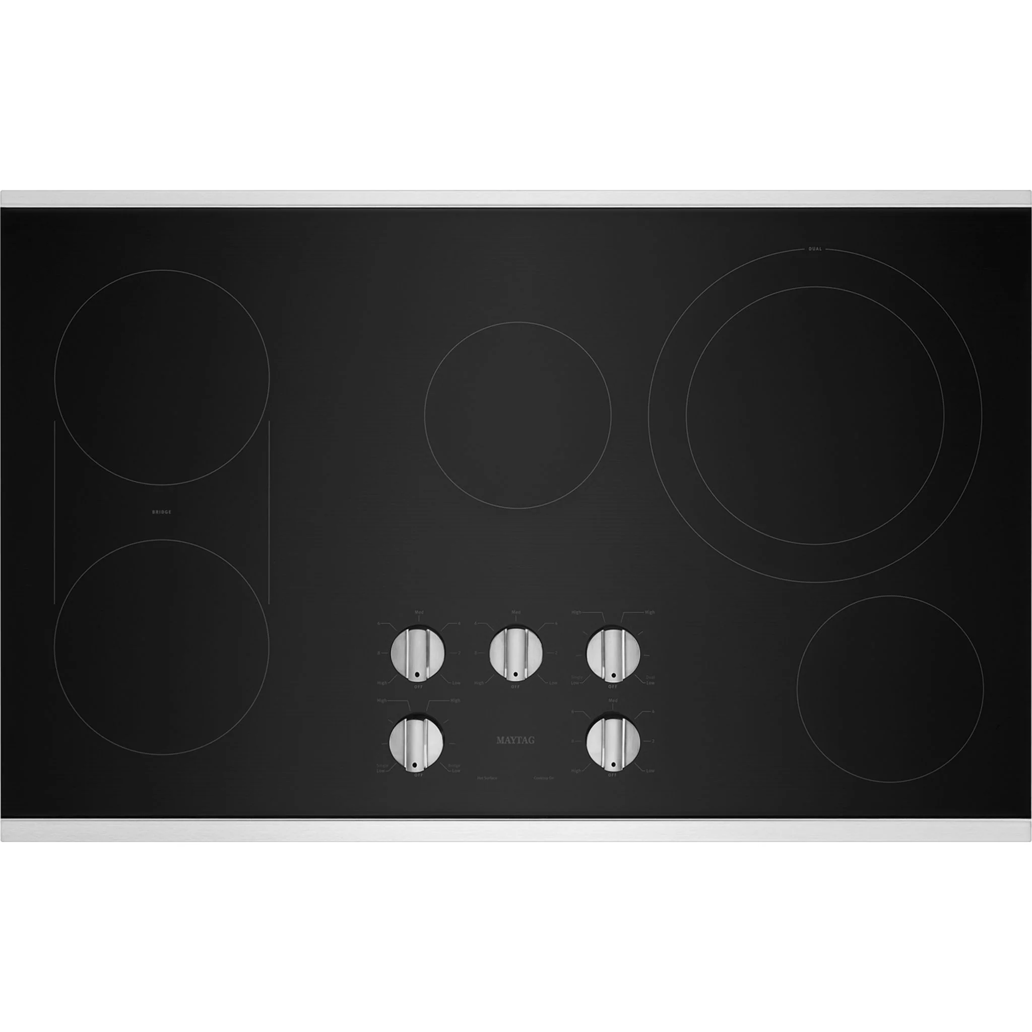 Maytag 36-Inch Electric Cooktop with Reversible Grill and Griddle -Stainless Steel (MEC8836HS) - Image 4