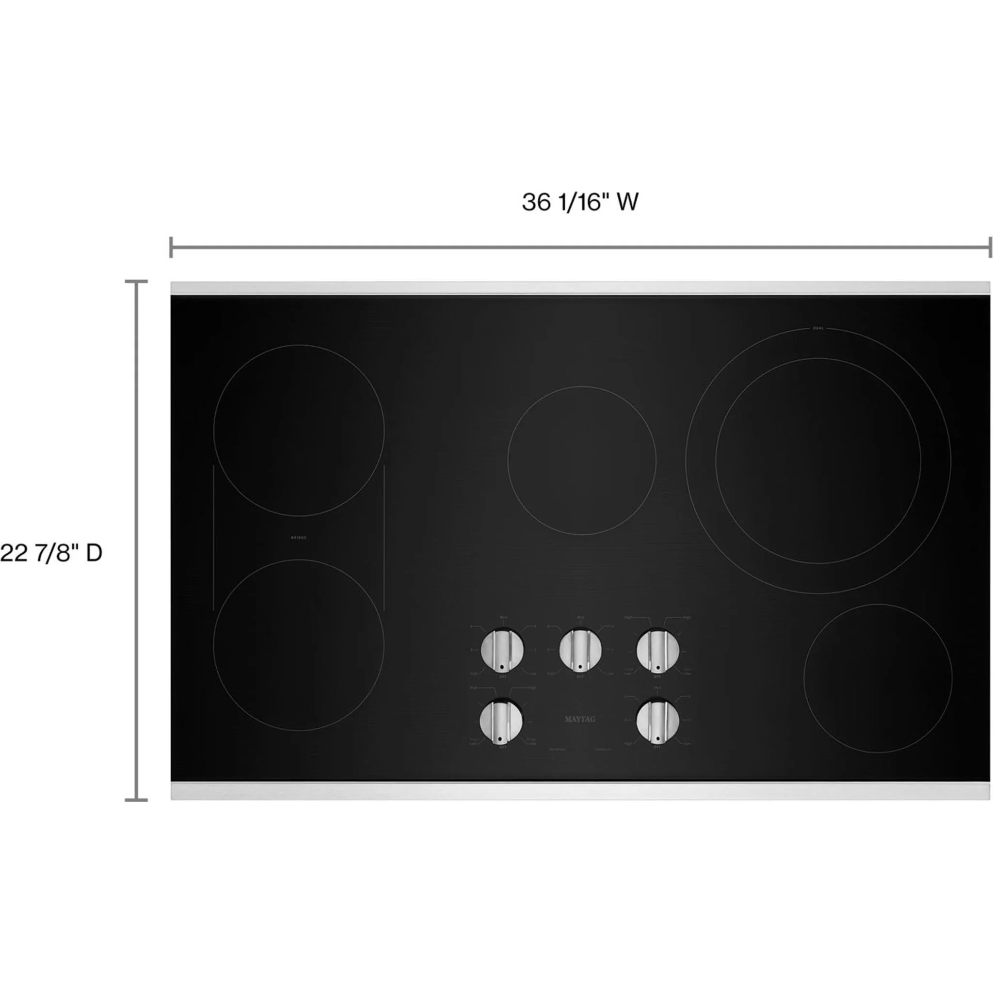 Maytag 36-Inch Electric Cooktop with Reversible Grill and Griddle -Stainless Steel (MEC8836HS) - Image 6