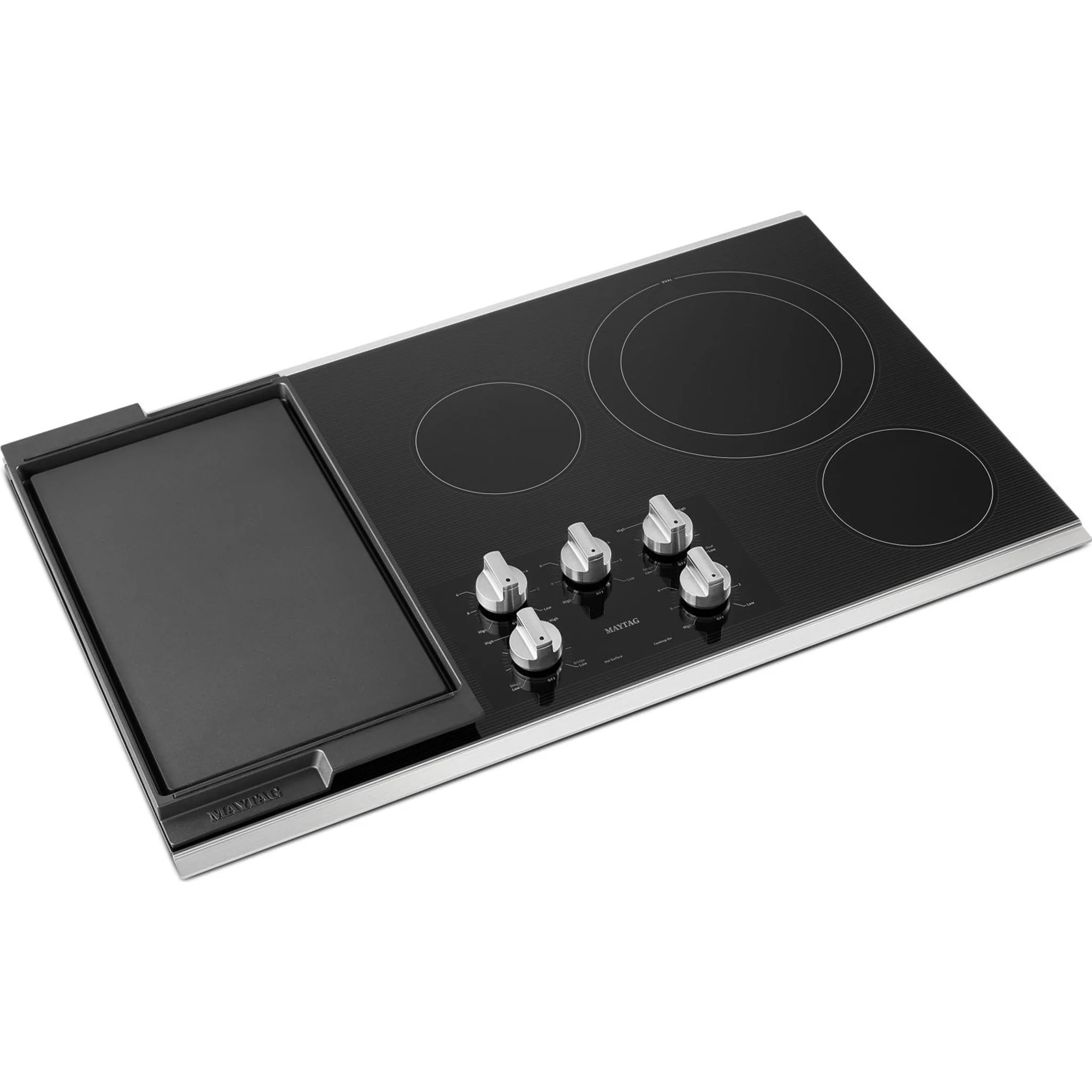Maytag 36-Inch Electric Cooktop with Reversible Grill and Griddle -Stainless Steel (MEC8836HS) - Image 7