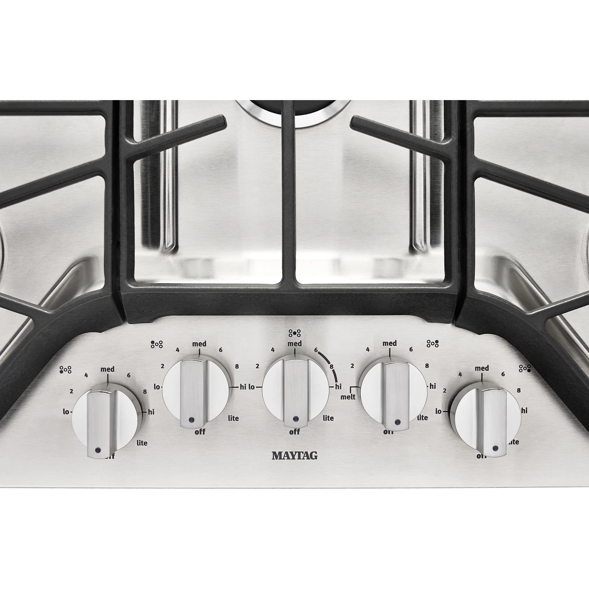 Maytag 36-inch 5-burner Gas Cooktop with PowerBurner -Stainless Steel (MGC7536DS) - Image 3