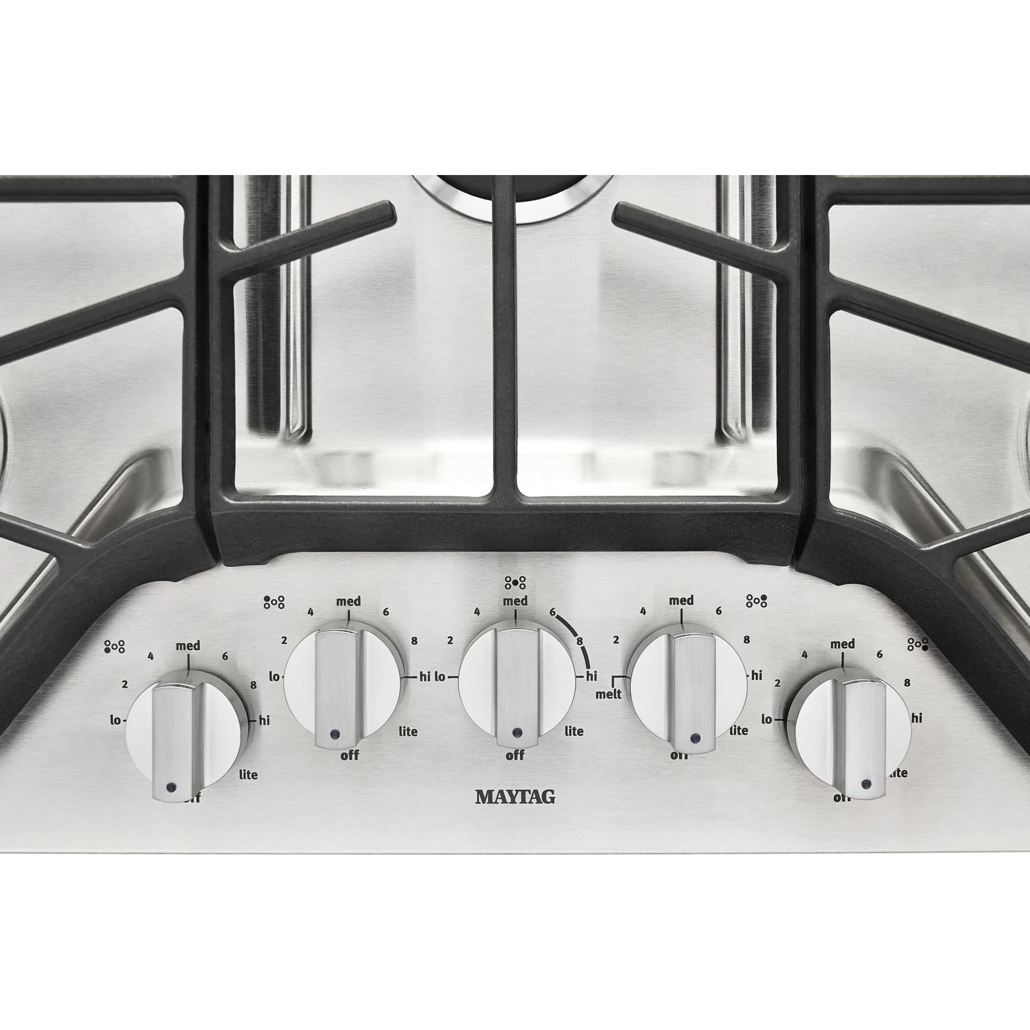 Maytag 36-inch 5-burner Gas Cooktop with PowerBurner -Stainless Steel (MGC7536DS) - Image 9