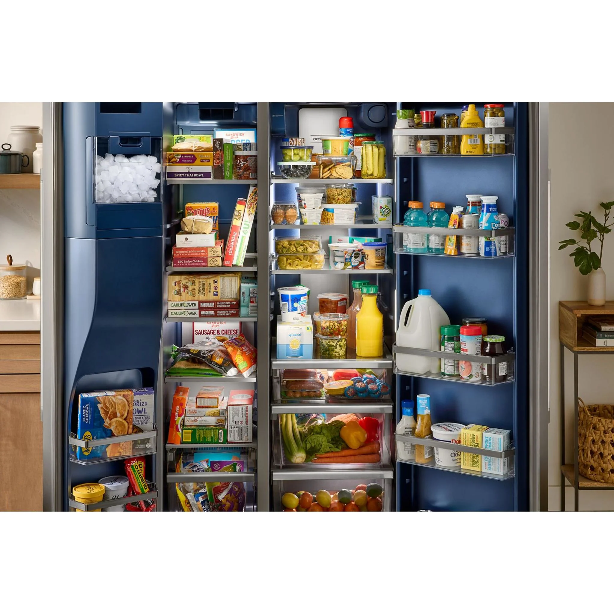 Maytag 36-Inch Counter-Depth Side-by-Side Refrigerator with Arctic Blue Interior - 20.8 Cu. Ft. - Fingerprint Resistant Stainless Steel (MRSC6636RZ) - Image 11