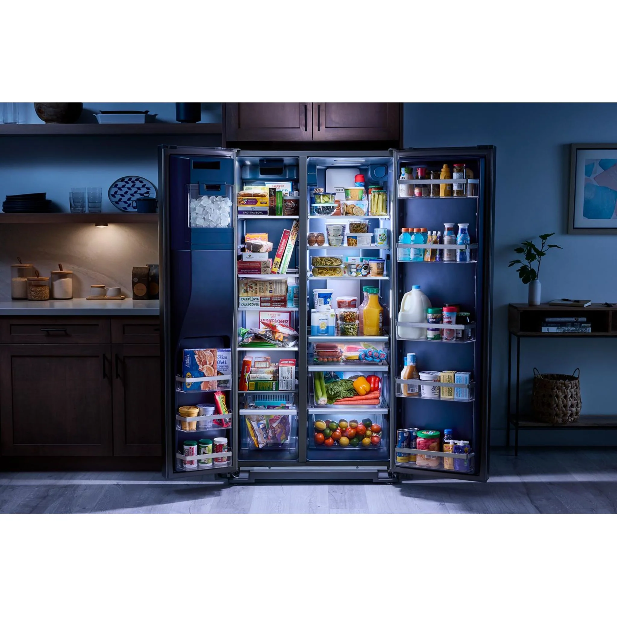 Maytag 36-Inch Counter-Depth Side-by-Side Refrigerator with Arctic Blue Interior - 20.8 Cu. Ft. - Fingerprint Resistant Stainless Steel (MRSC6636RZ) - Image 26